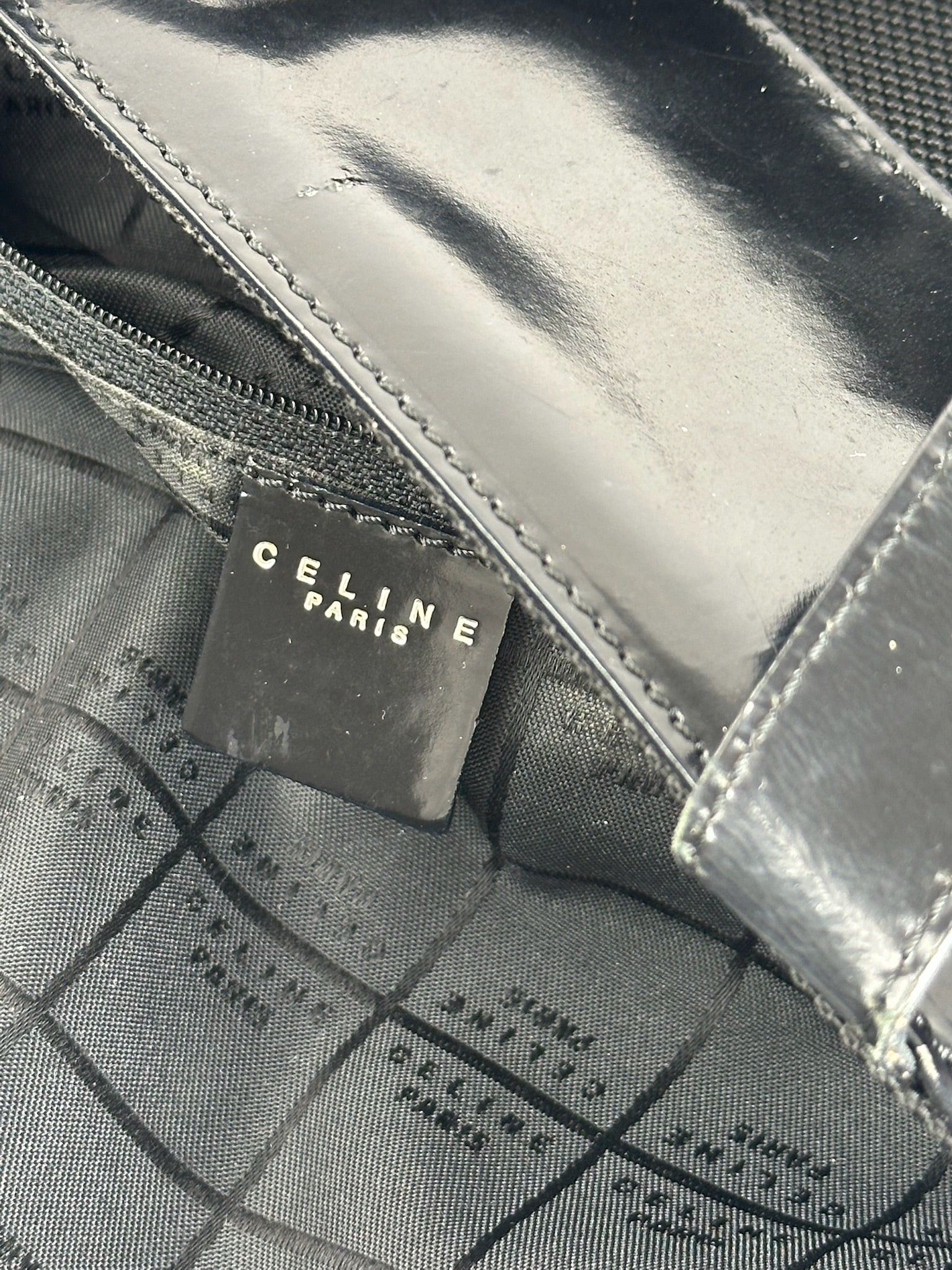Celine Vintage Canvas Patent Leather bag black Size ONE SIZE - 6 Thumbnail