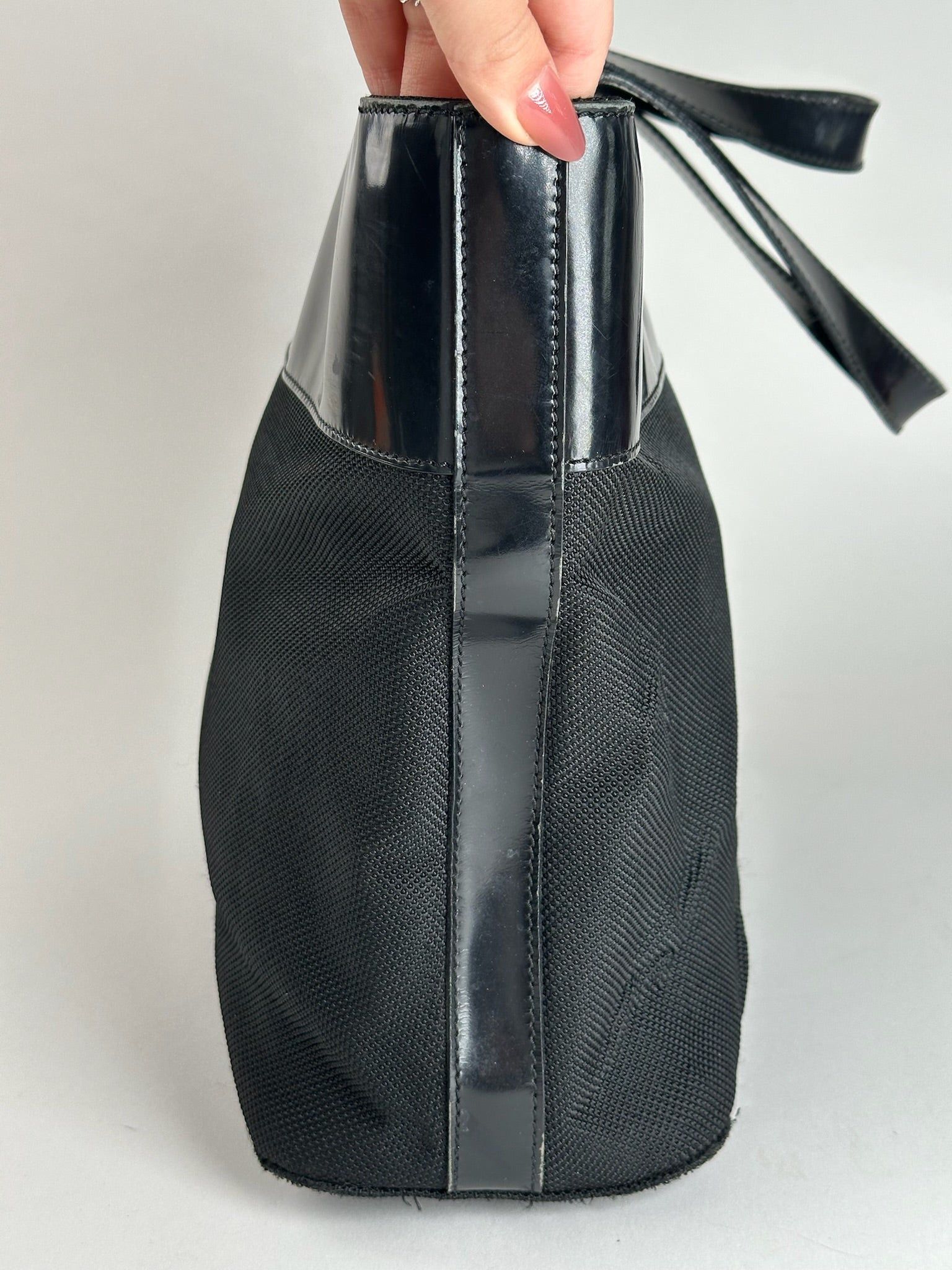 Celine Vintage Canvas Patent Leather bag black Size ONE SIZE - 9 Thumbnail