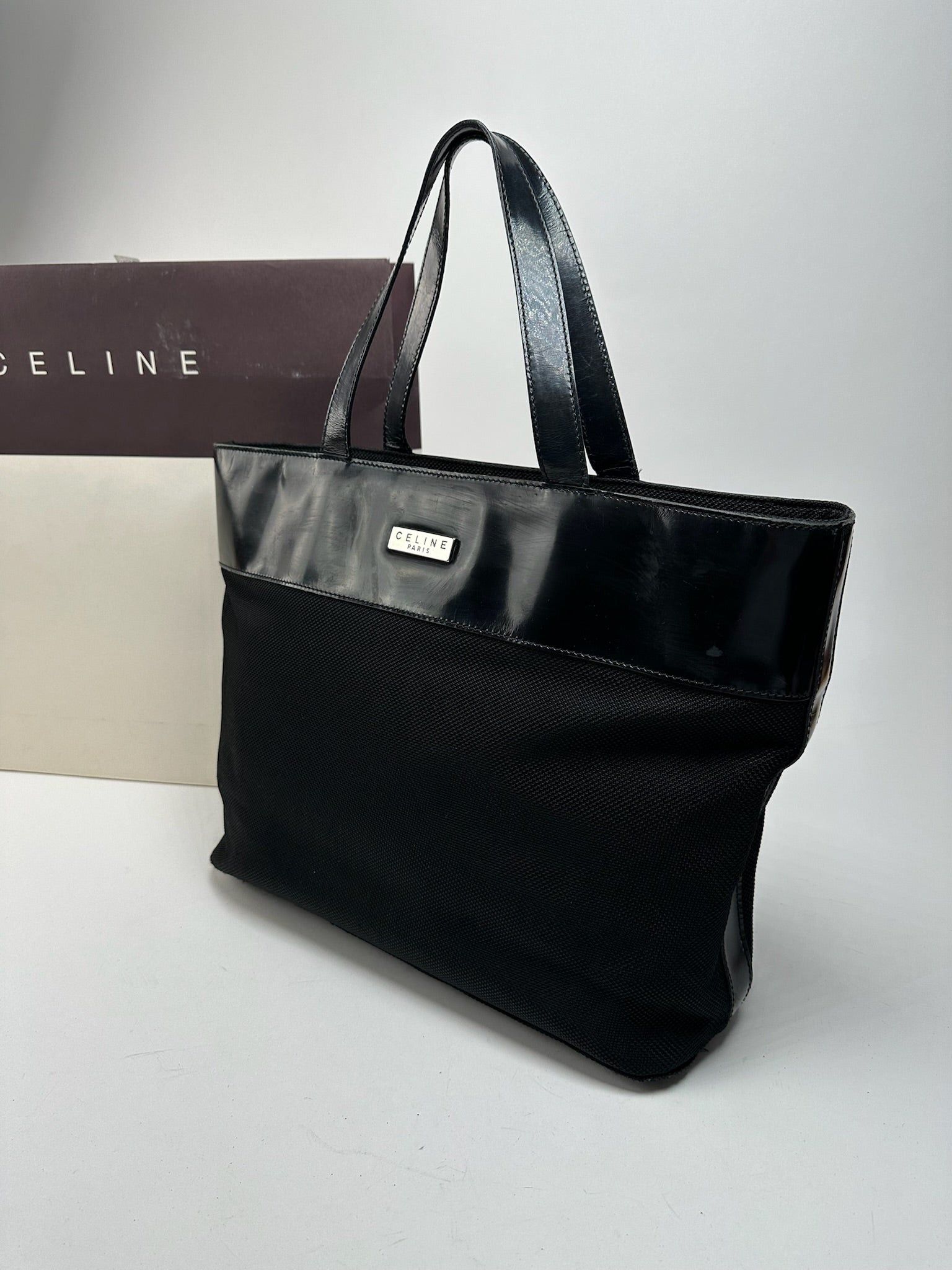 Celine Vintage Canvas Patent Leather bag black Size ONE SIZE - 3 Thumbnail