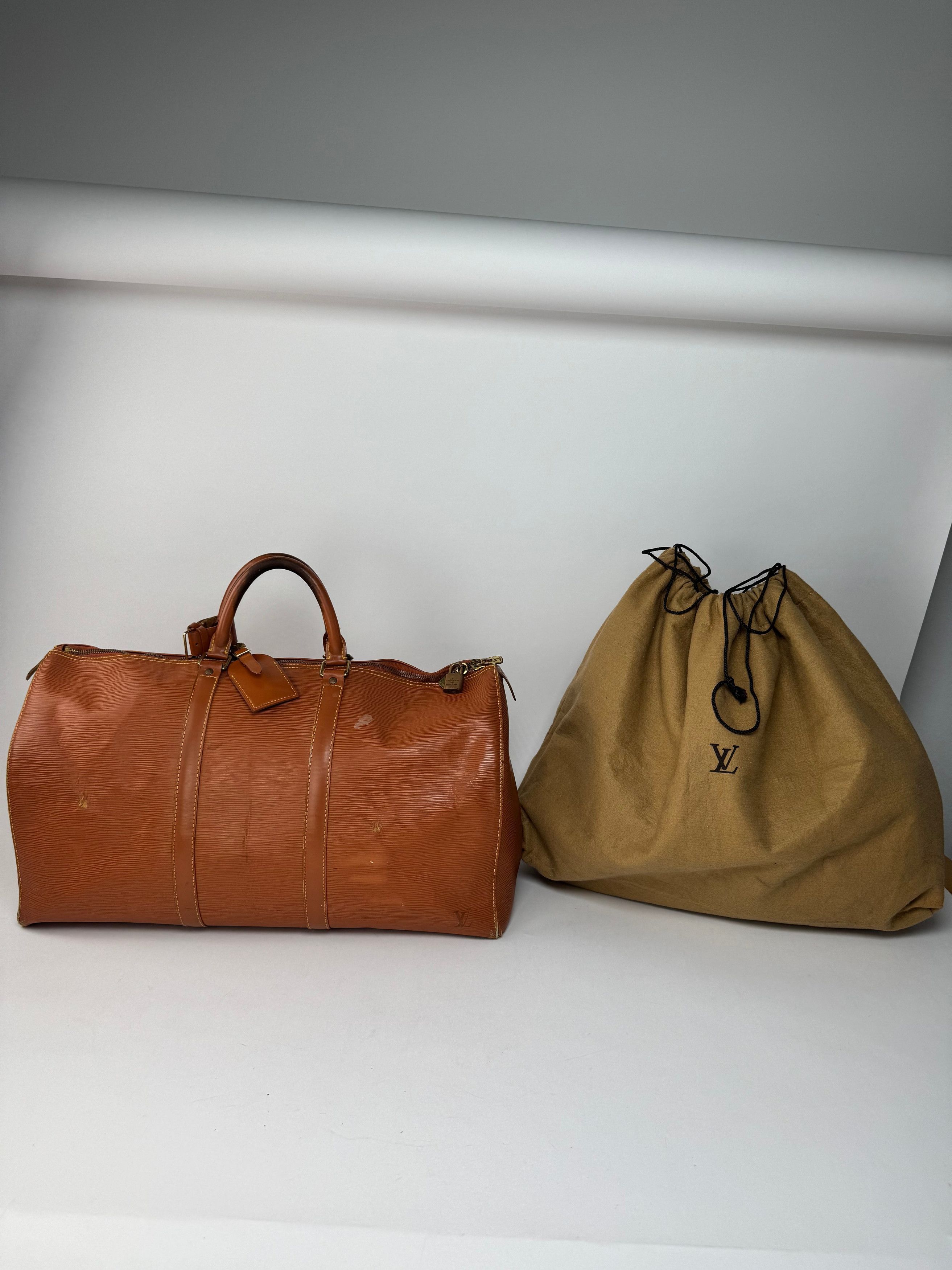 Louis Vuitton Vintage EPI Leather Duffel bag Orange brown Size ONE SIZE - 2 Thumbnail