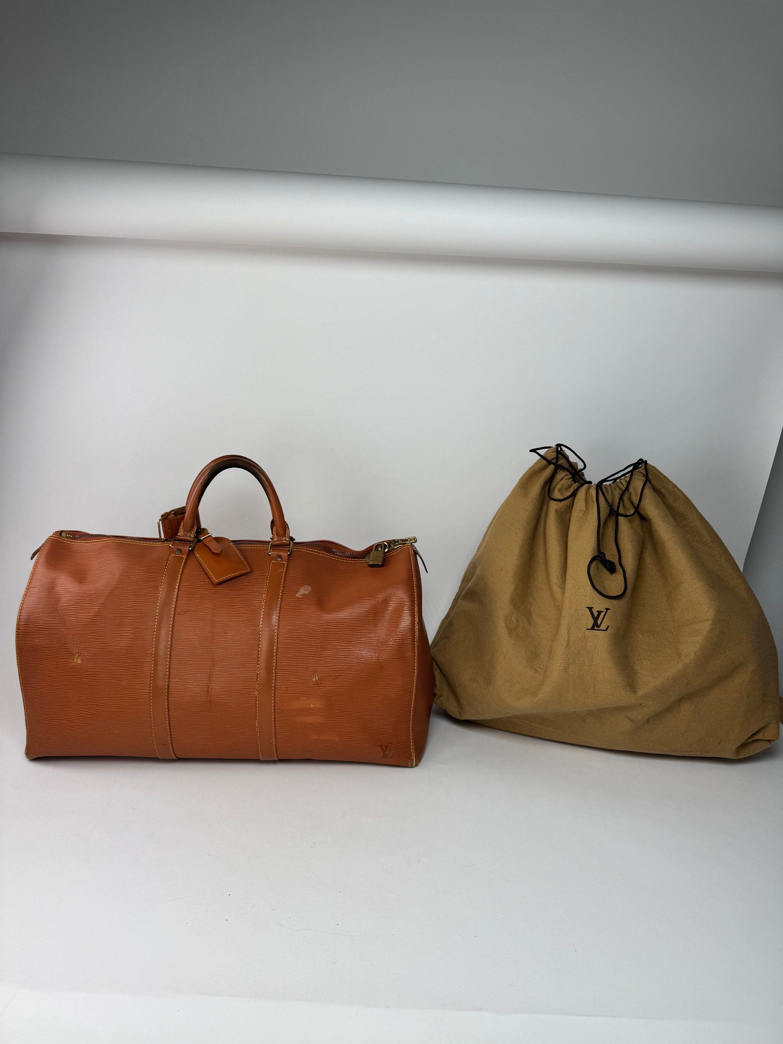 Louis Vuitton Vintage EPI Leather Duffel bag Orange brown Size ONE SIZE - 9 Thumbnail