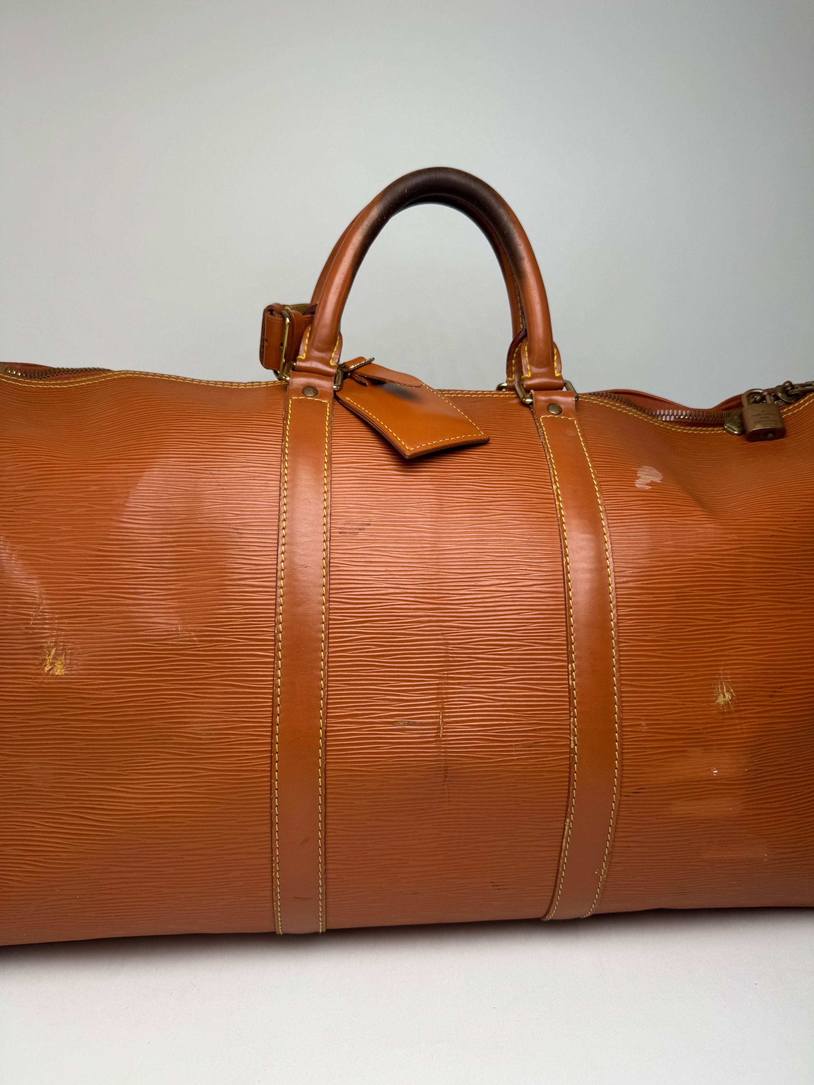 Louis Vuitton Vintage EPI Leather Duffel bag Orange brown Size ONE SIZE - 14 Thumbnail