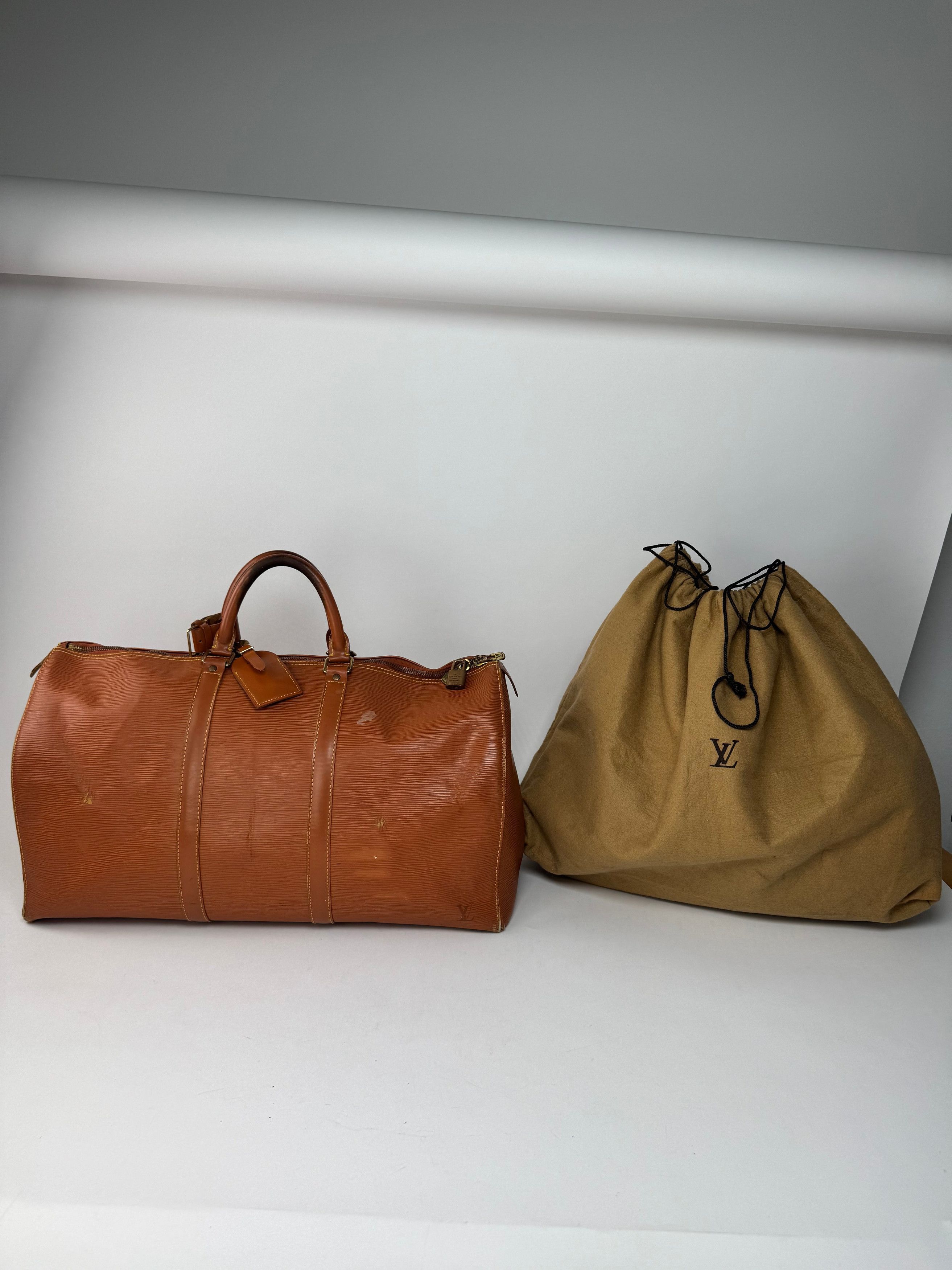 Louis Vuitton Vintage EPI Leather Duffel bag Orange brown Size ONE SIZE - 15 Thumbnail