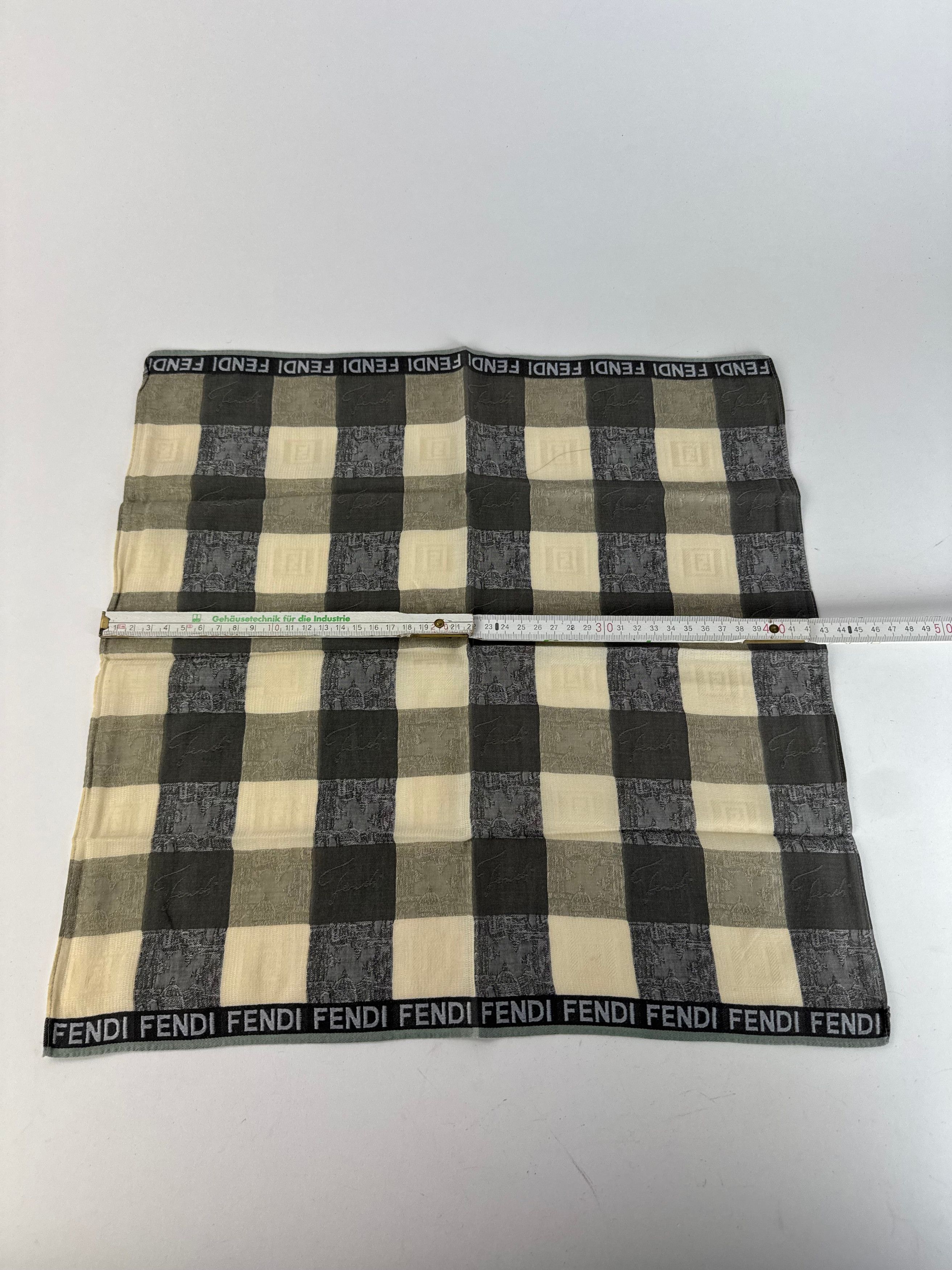 Fendi Vintage Checked Scarf brown beige Size ONE SIZE - 8 Thumbnail