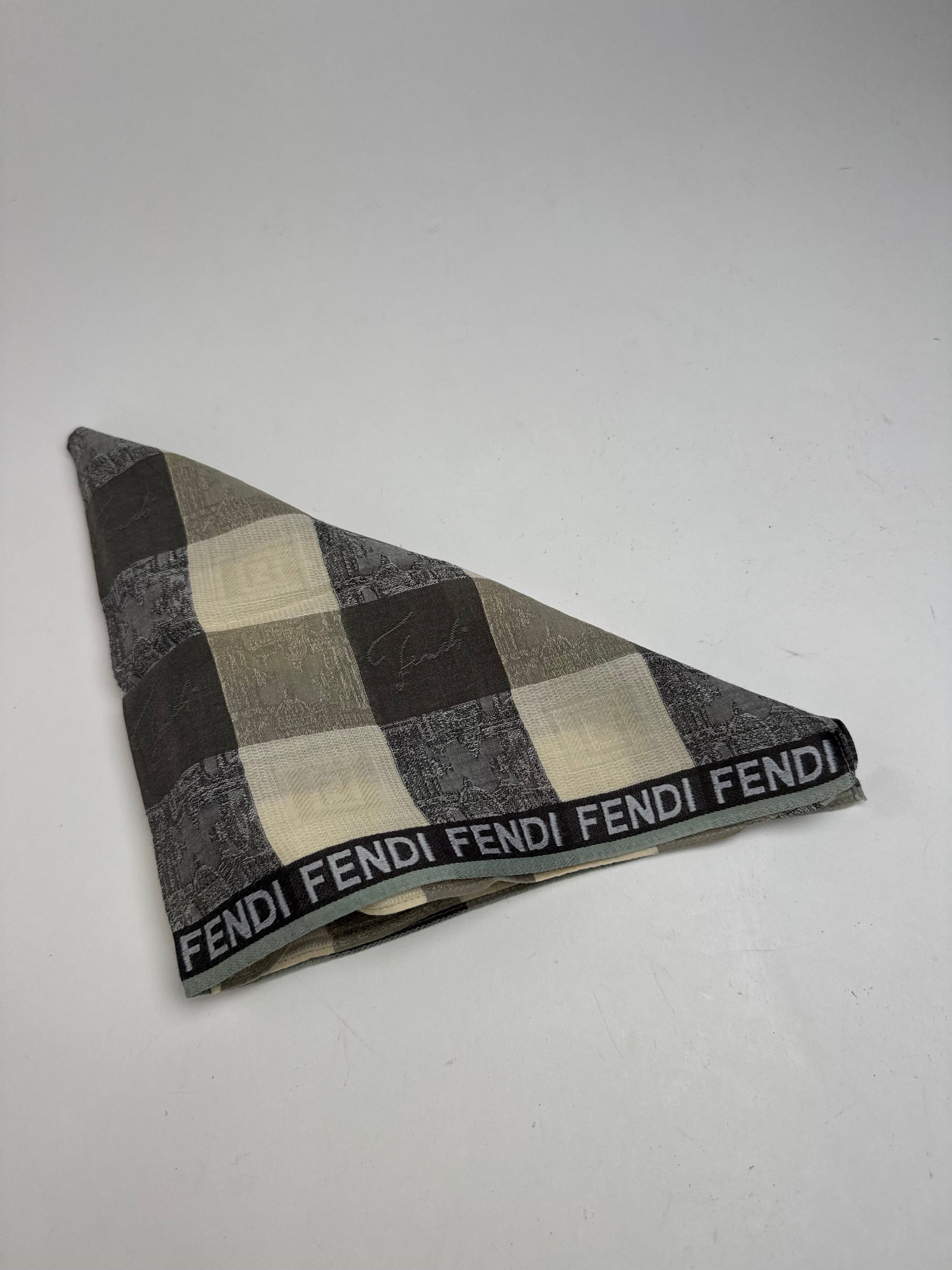 Fendi Vintage Checked Scarf brown beige Size ONE SIZE - 9 Thumbnail