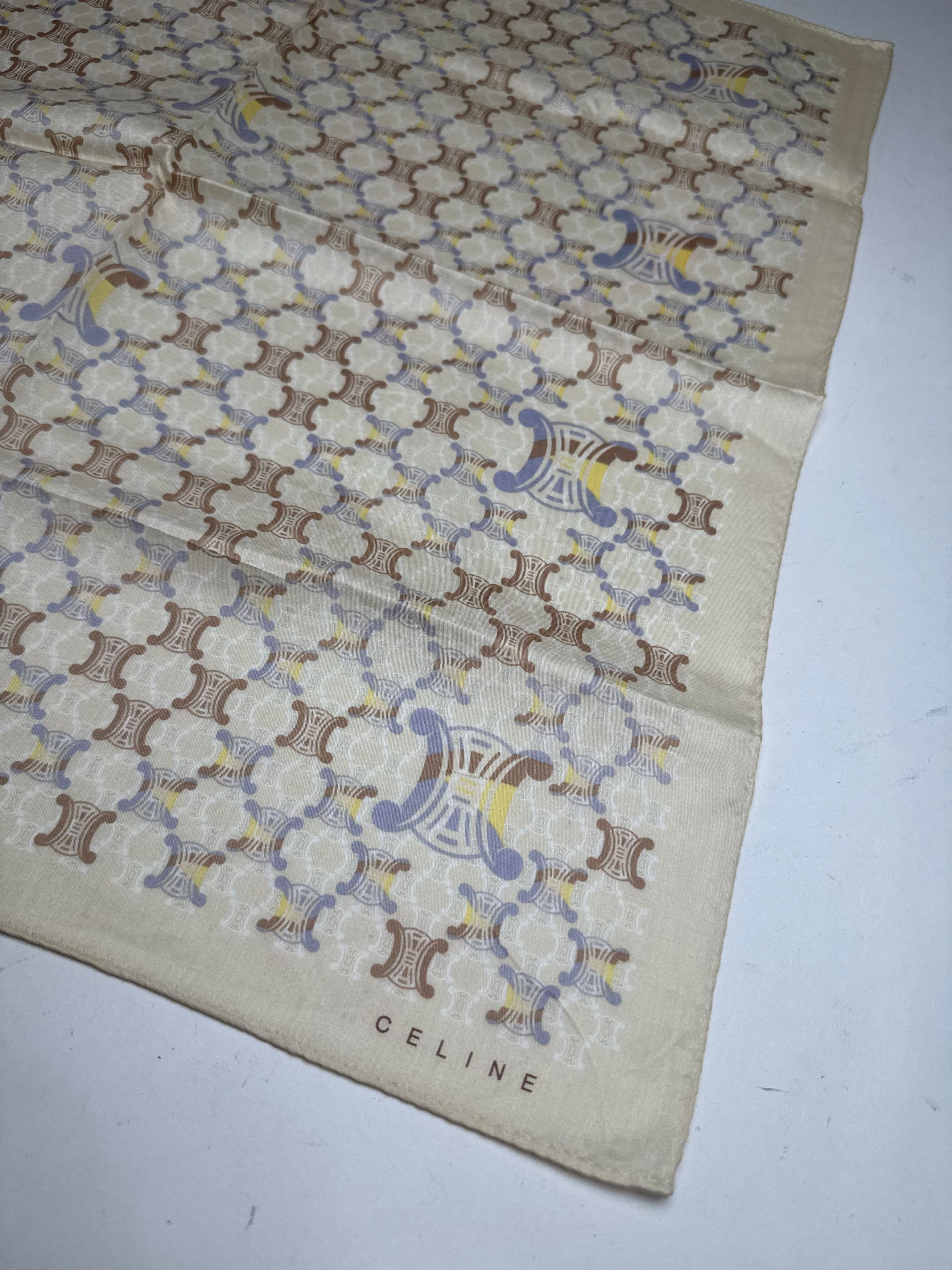 Dior Vintage Celine Monogramm Scarf white beige Size ONE SIZE - 3 Thumbnail