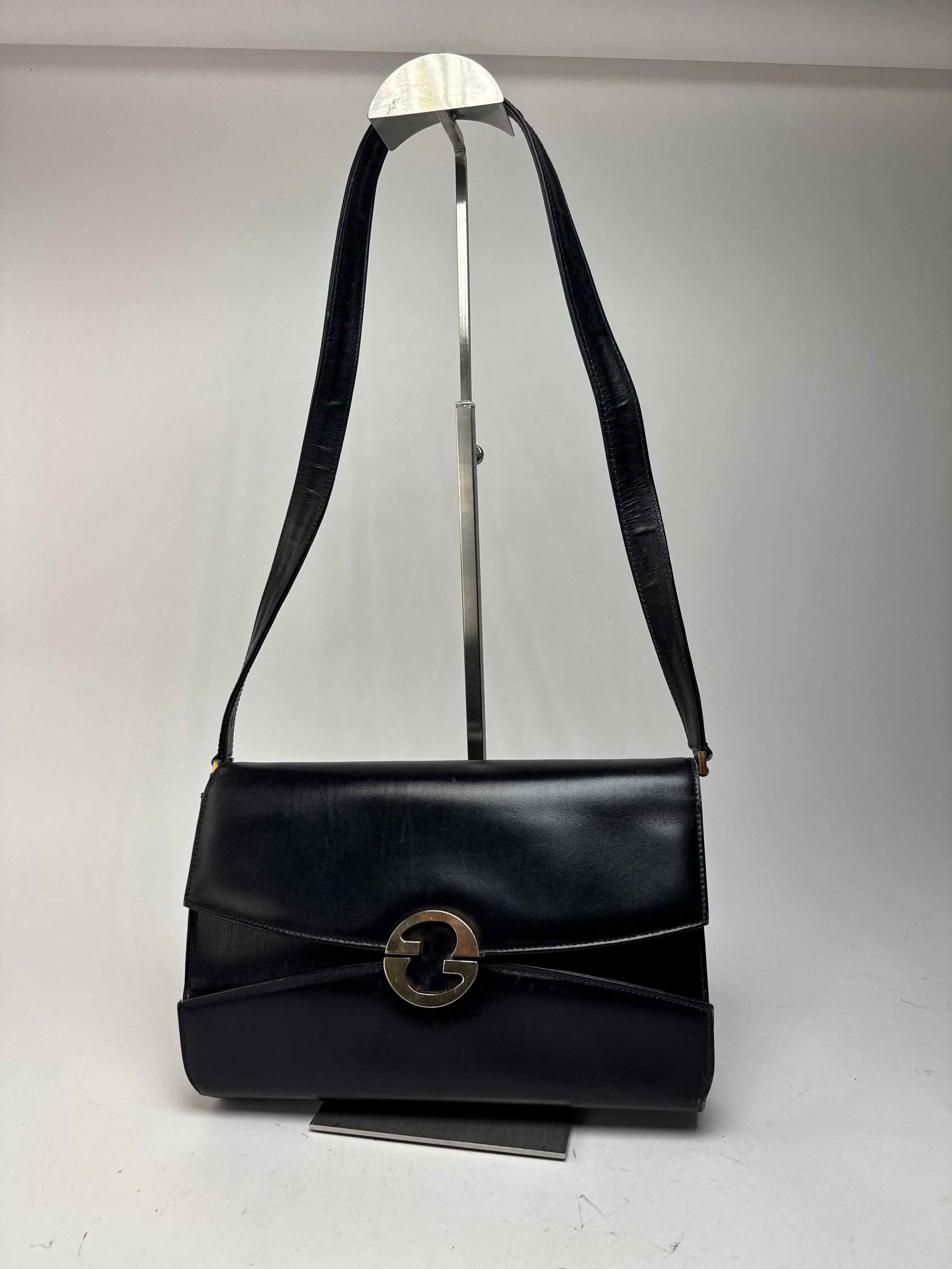 Gucci Vintage Leather Shoulder Bag Black Size ONE SIZE - 15 Thumbnail