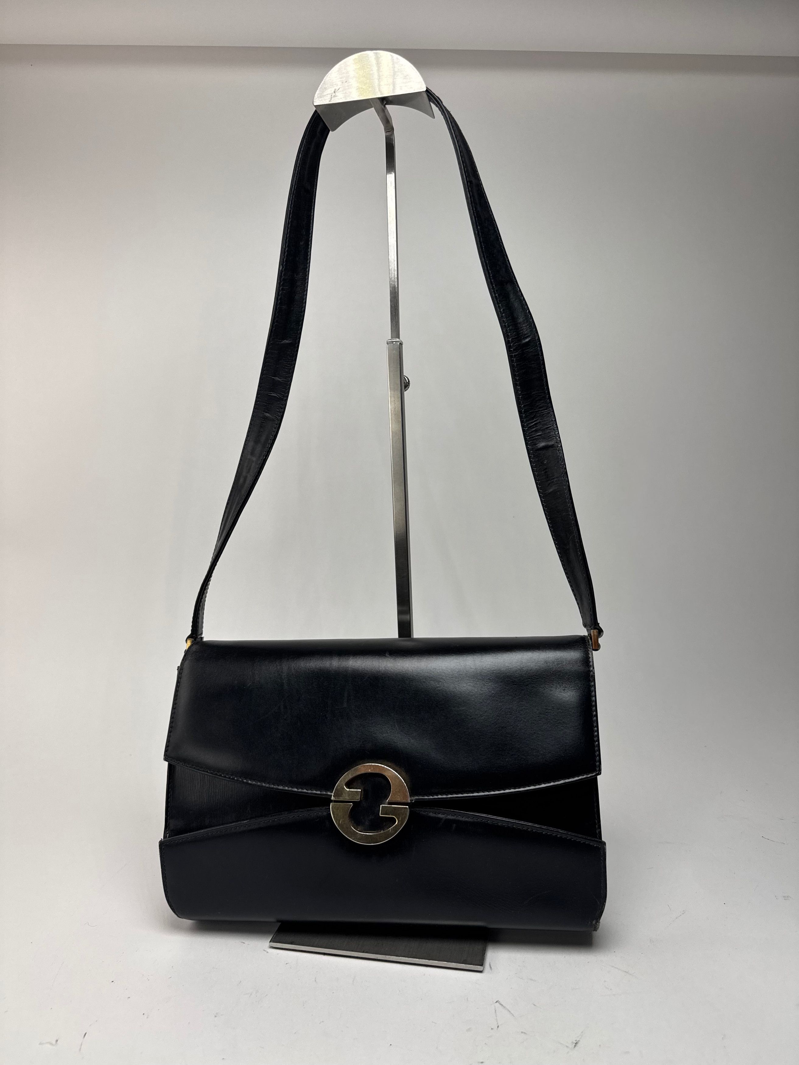 Gucci Vintage Leather Shoulder Bag Black Size ONE SIZE - 10 Thumbnail