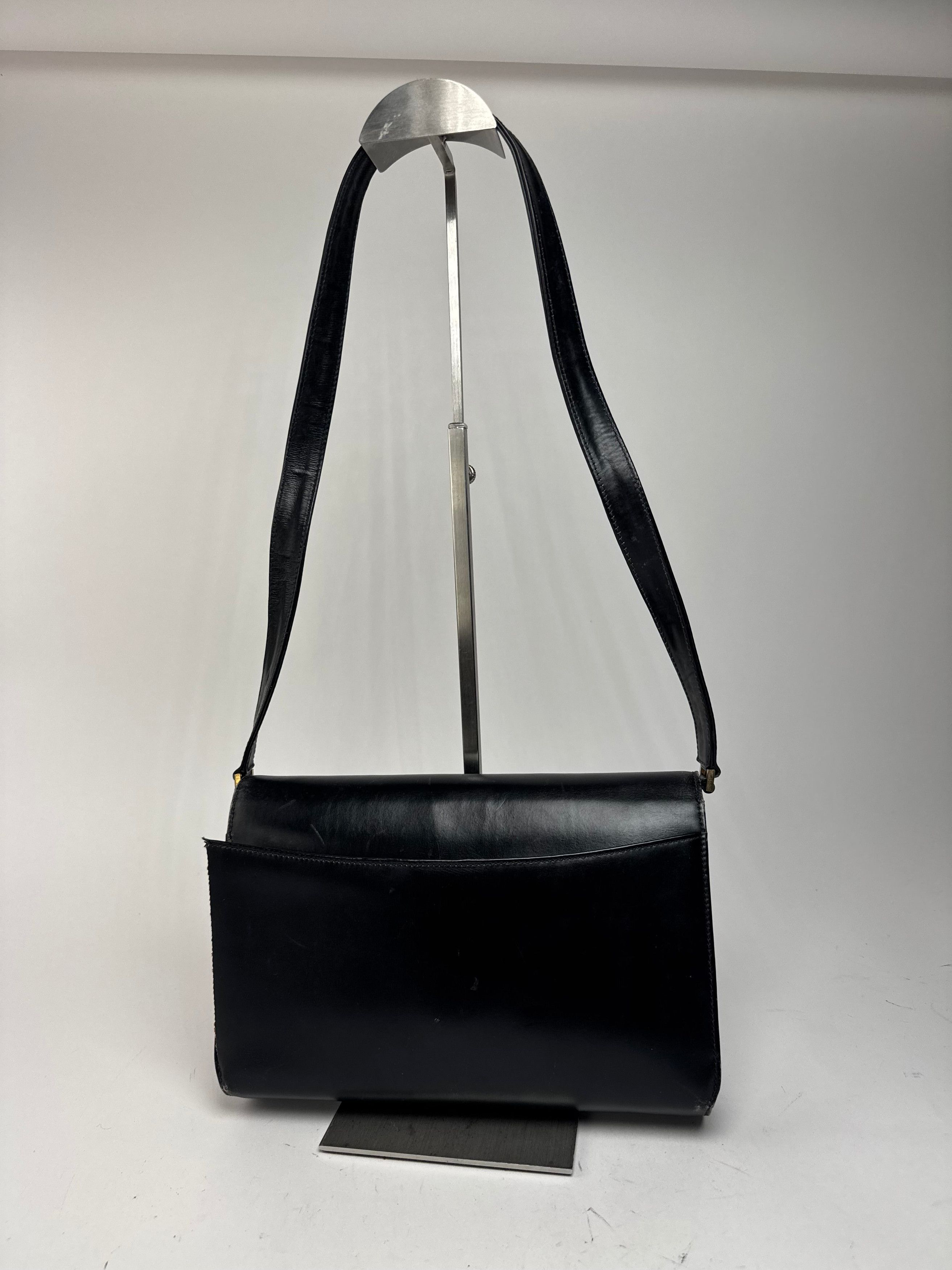Gucci Vintage Leather Shoulder Bag Black Size ONE SIZE - 3 Thumbnail