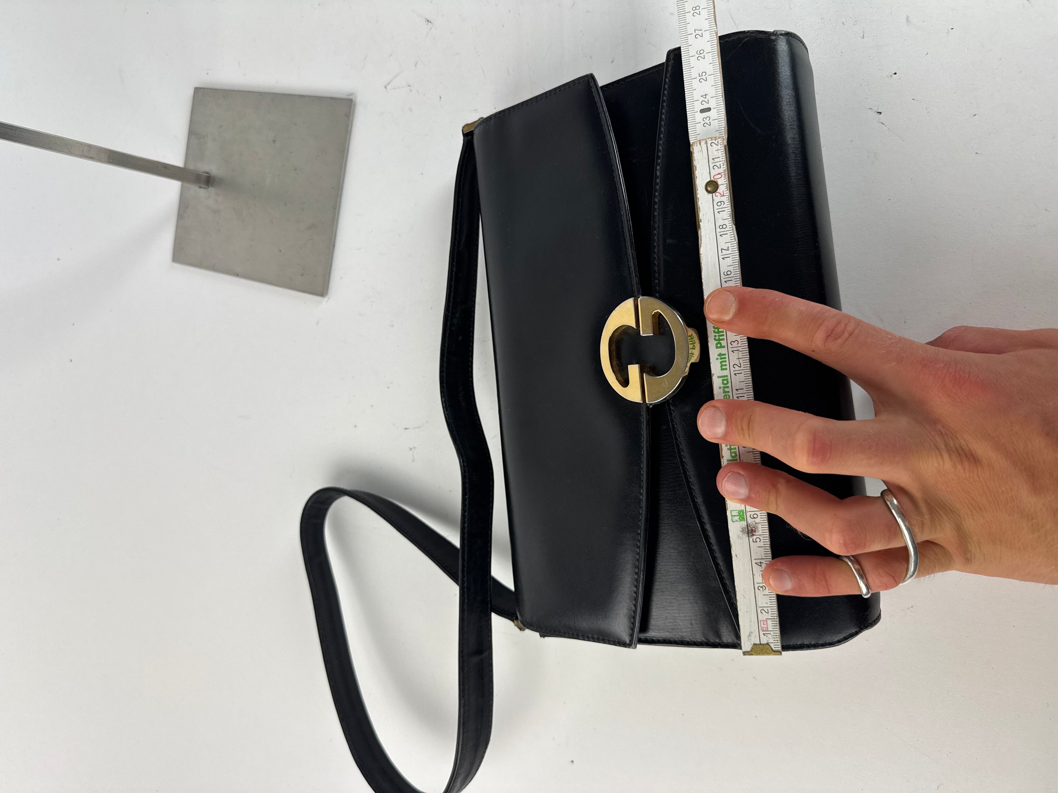 Gucci Vintage Leather Shoulder Bag Black Size ONE SIZE - 11 Thumbnail