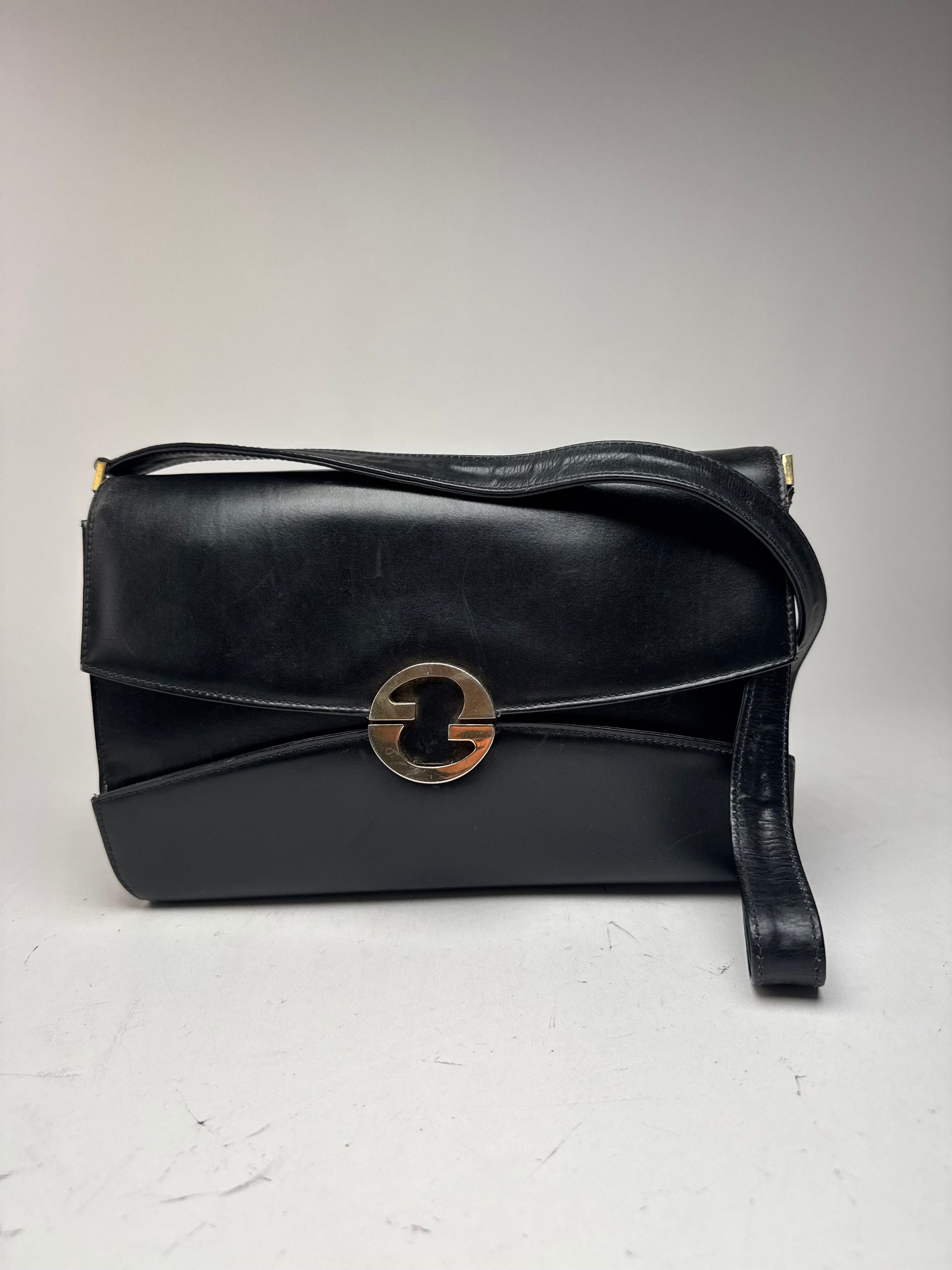 Gucci Vintage Leather Shoulder Bag Black Size ONE SIZE - 5 Thumbnail