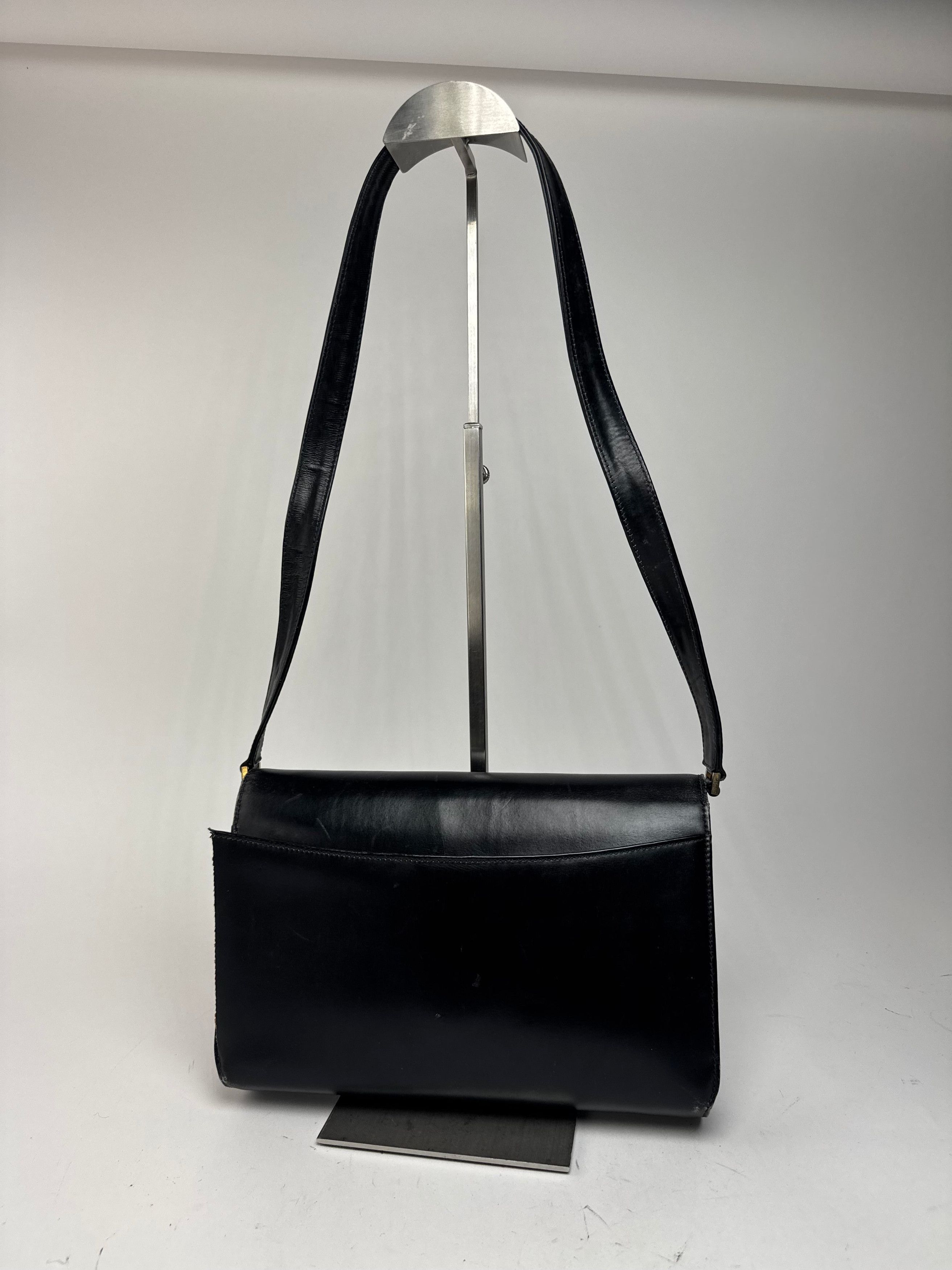 Gucci Vintage Leather Shoulder Bag Black Size ONE SIZE - 12 Thumbnail