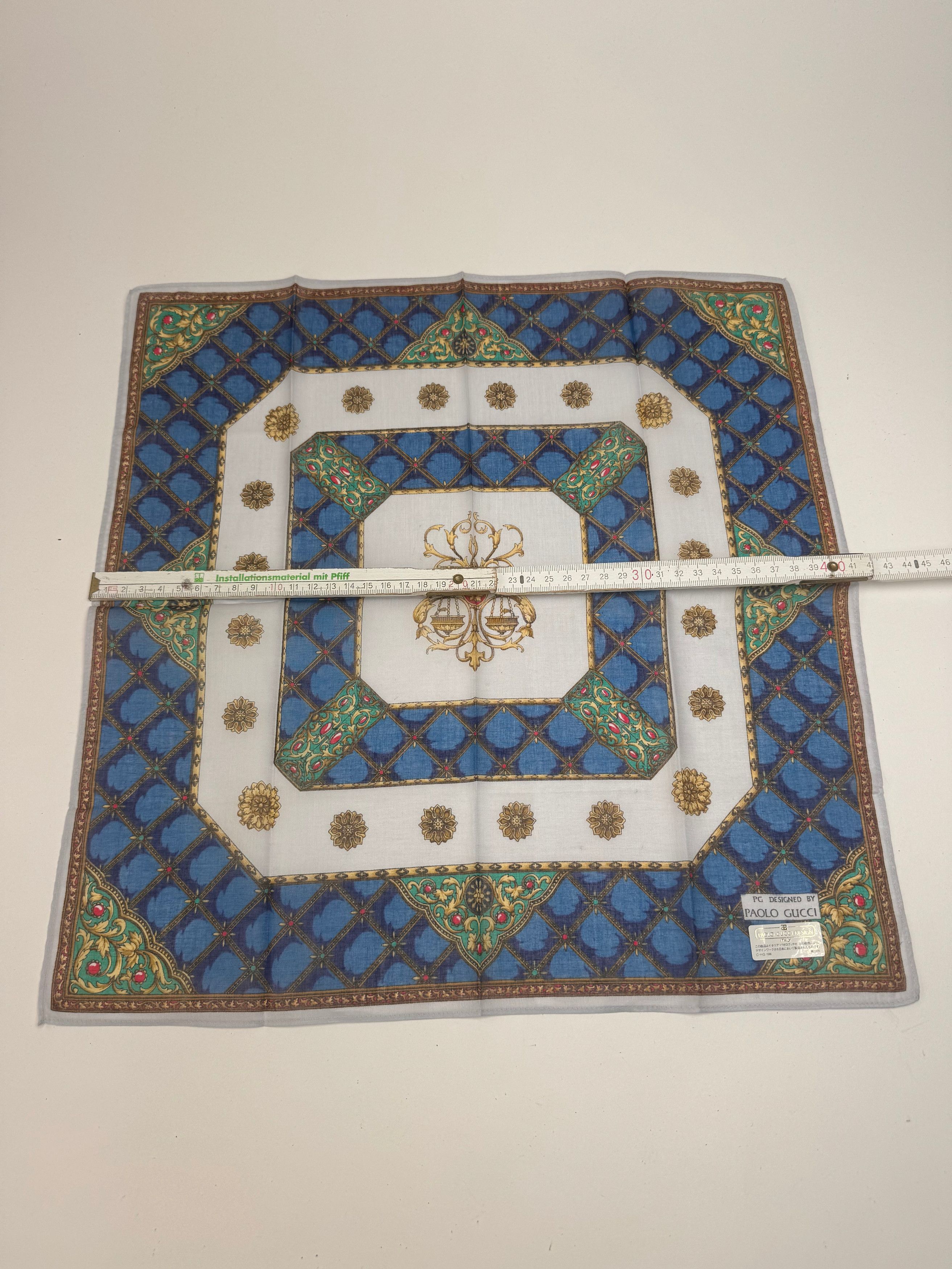 Gucci Vintage Scarf Blue Green Size ONE SIZE - 8 Thumbnail