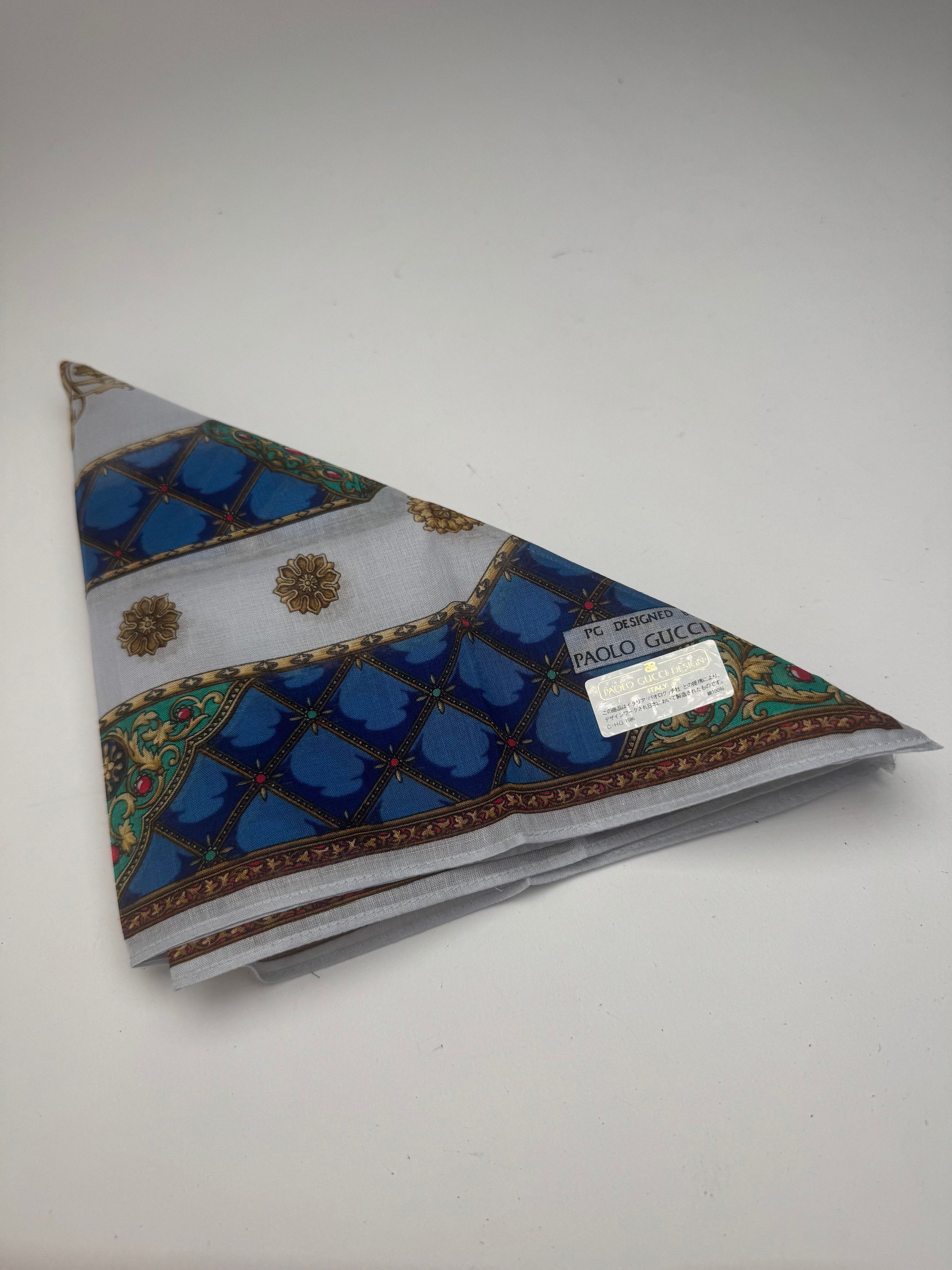 Gucci Vintage Scarf Blue Green Size ONE SIZE - 9 Thumbnail