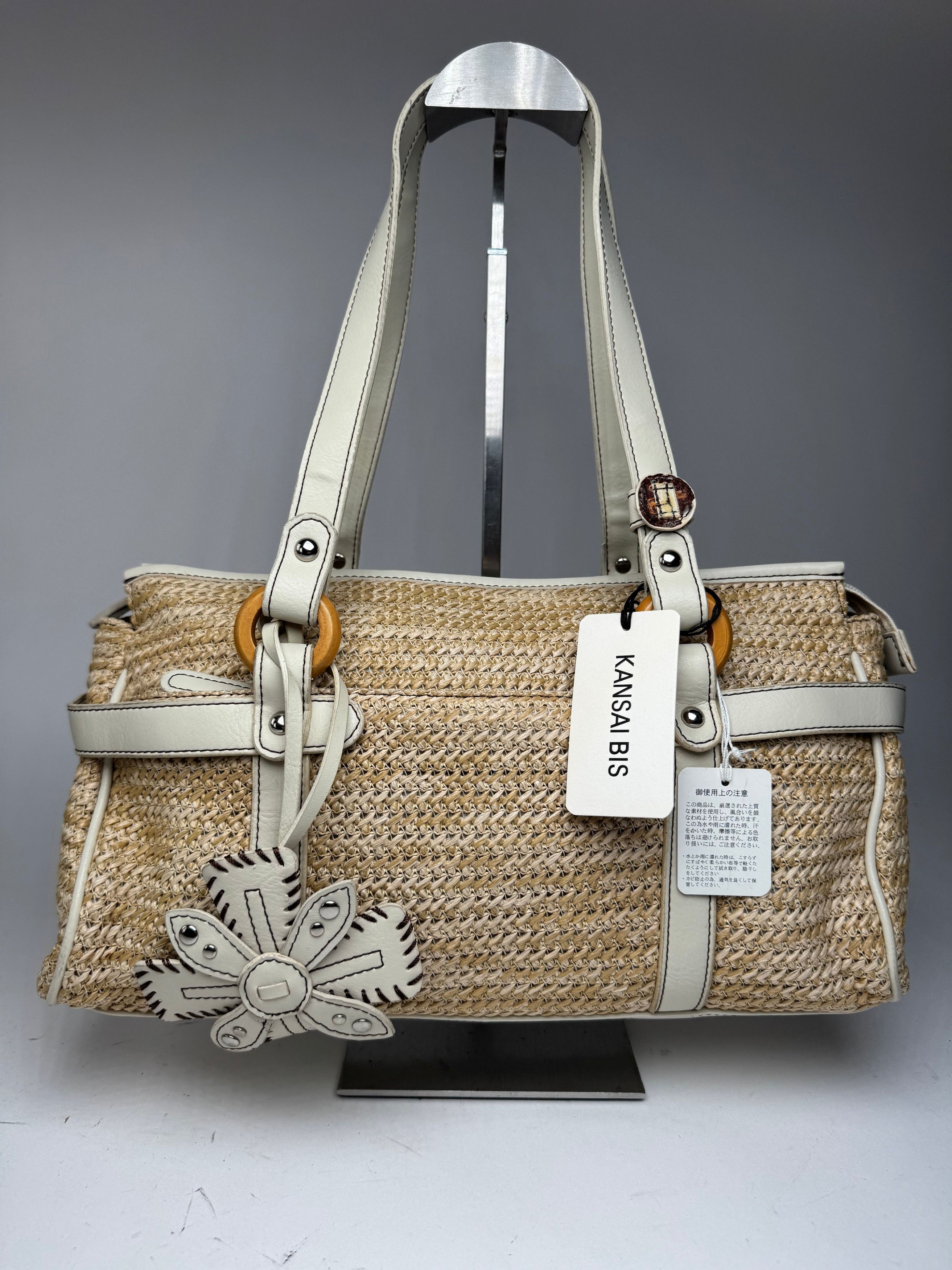 Kansai Yamamoto Vintage Handbag beige white Size ONE SIZE - 6 Thumbnail