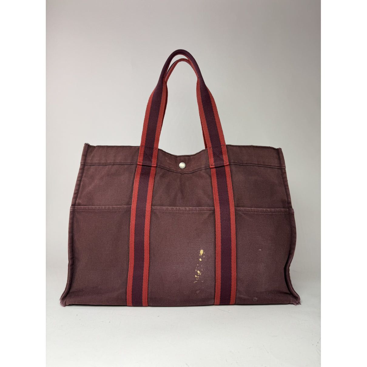 Other Hermès Burgundy Cotton Travel Bag Size ONE SIZE - 4 Thumbnail