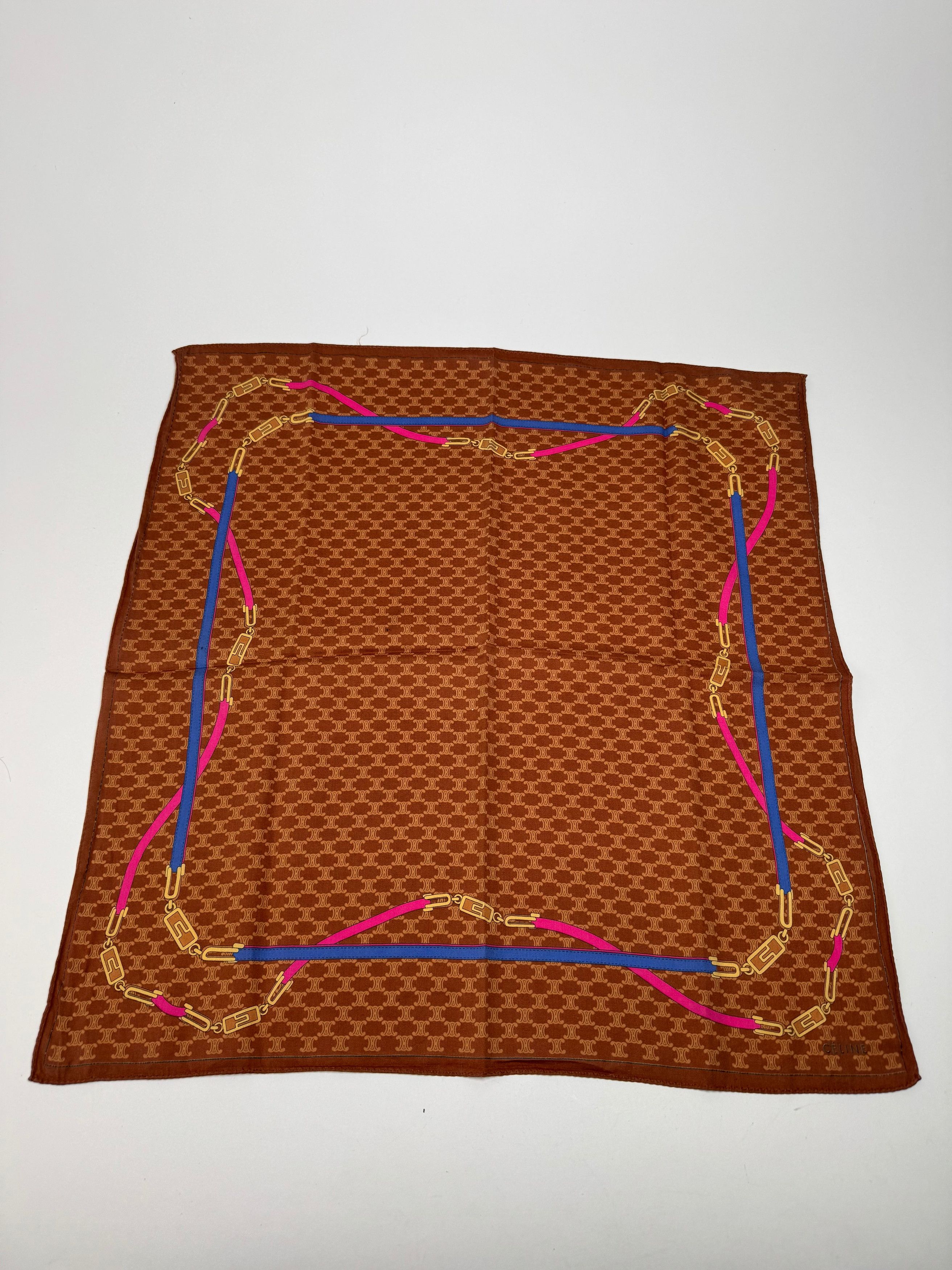 Celine Vintage Monogram Silk scarf brown Size ONE SIZE - 8 Thumbnail