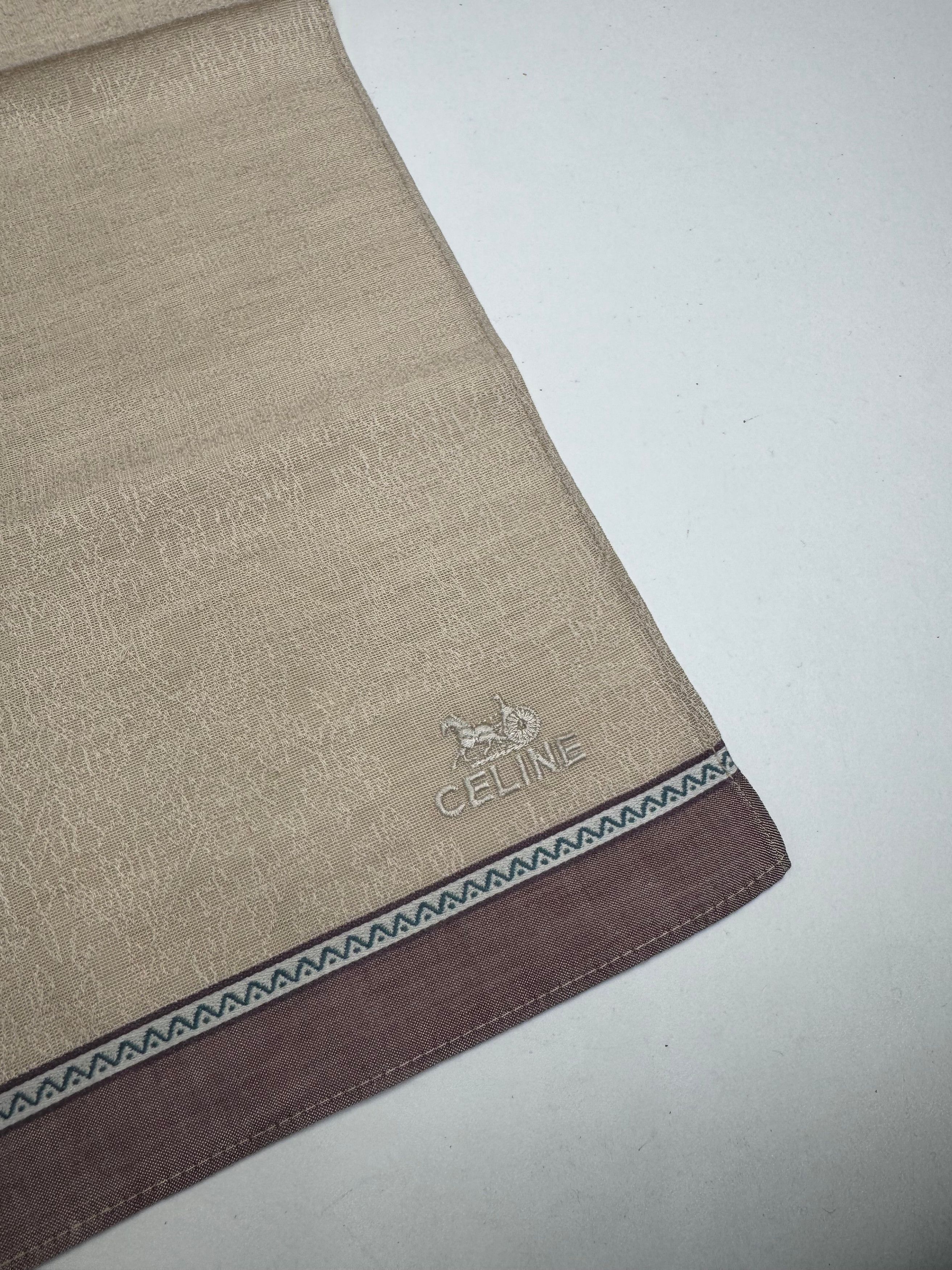Celine Vintage Scarf Beige brown Size ONE SIZE - 4 Thumbnail