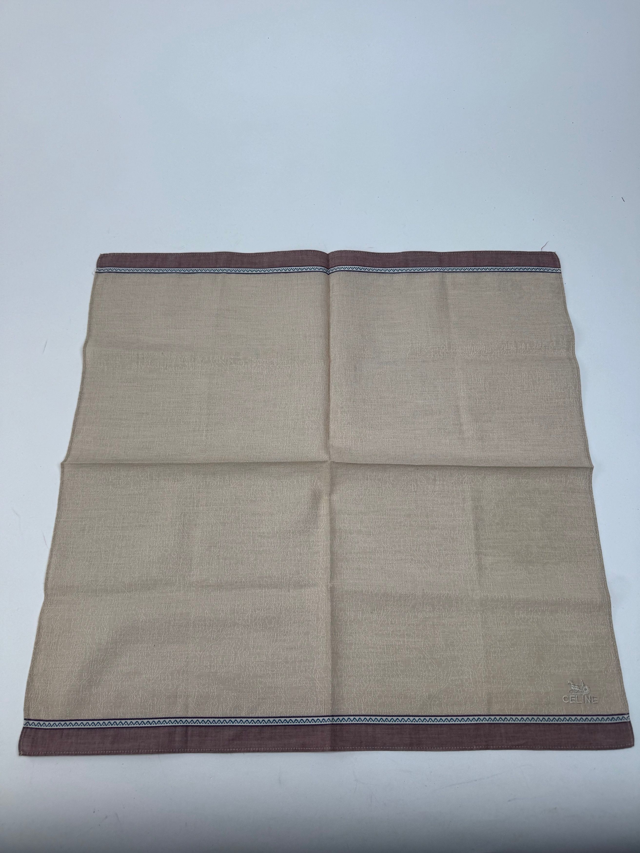 Celine Vintage Scarf Beige brown Size ONE SIZE - 2 Thumbnail