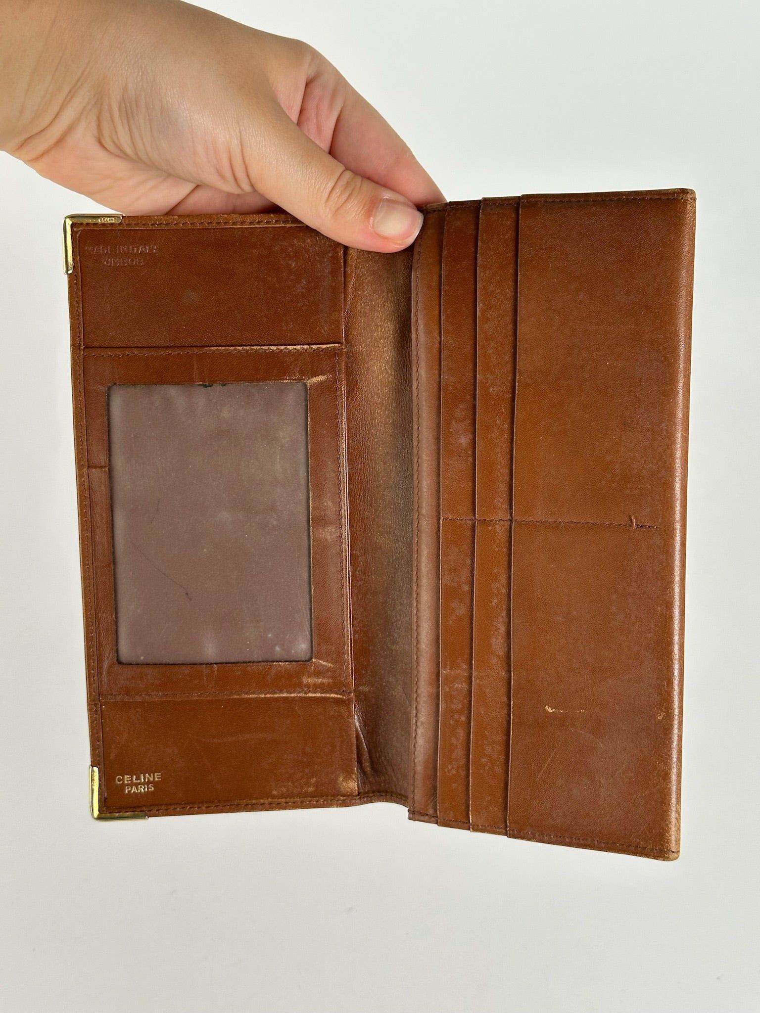 Celine Vintage Paris Leather ID Card Holder Brown Size ONE SIZE - 4 Thumbnail