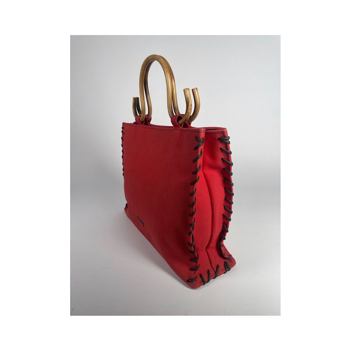Other Samantha Thavasa Red Cotton Handbag Size ONE SIZE - 3 Thumbnail