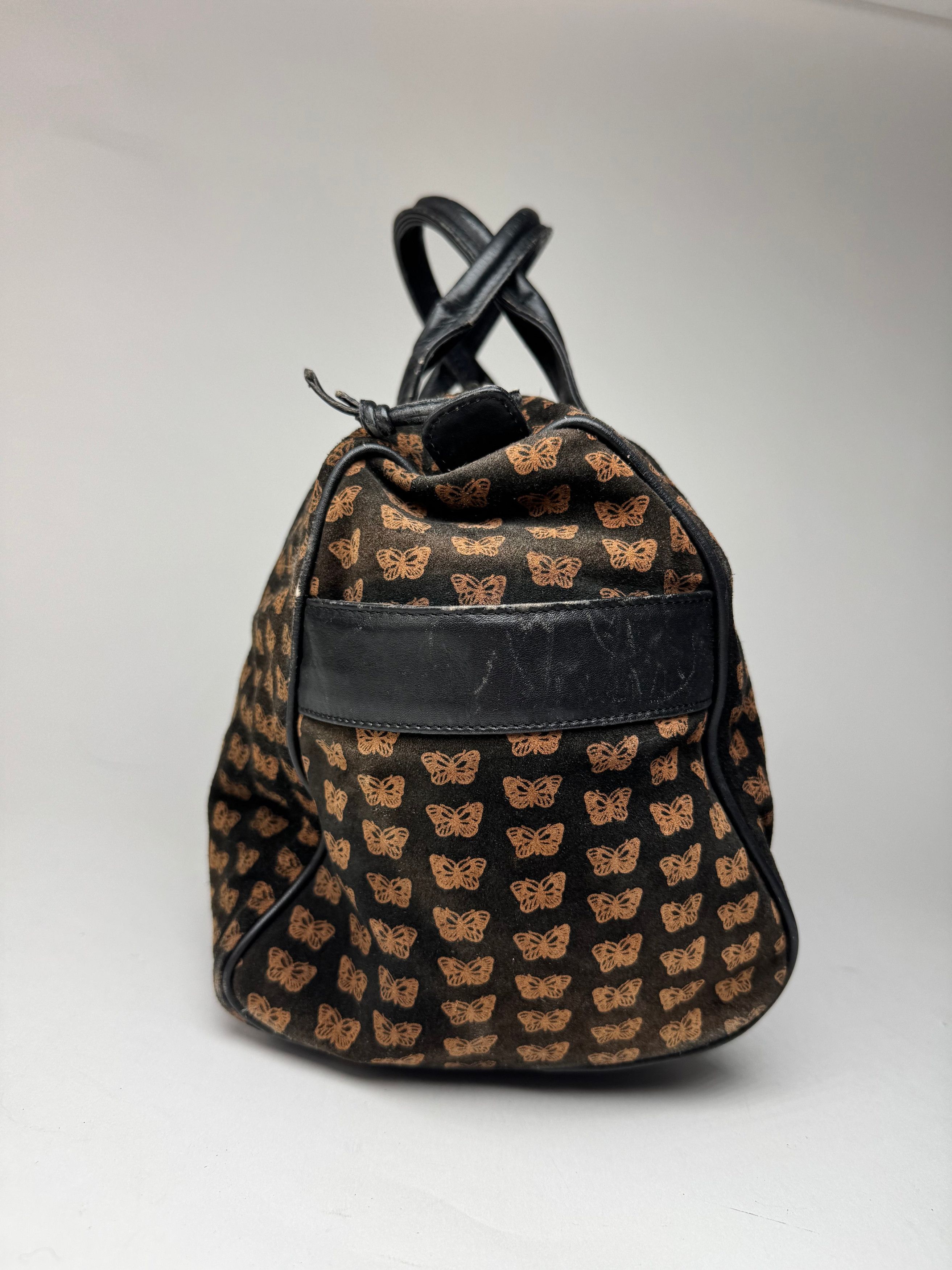 Bottega Veneta Vintage Suede Leather Monogramm Bag black brown Size ONE SIZE - 4 Thumbnail
