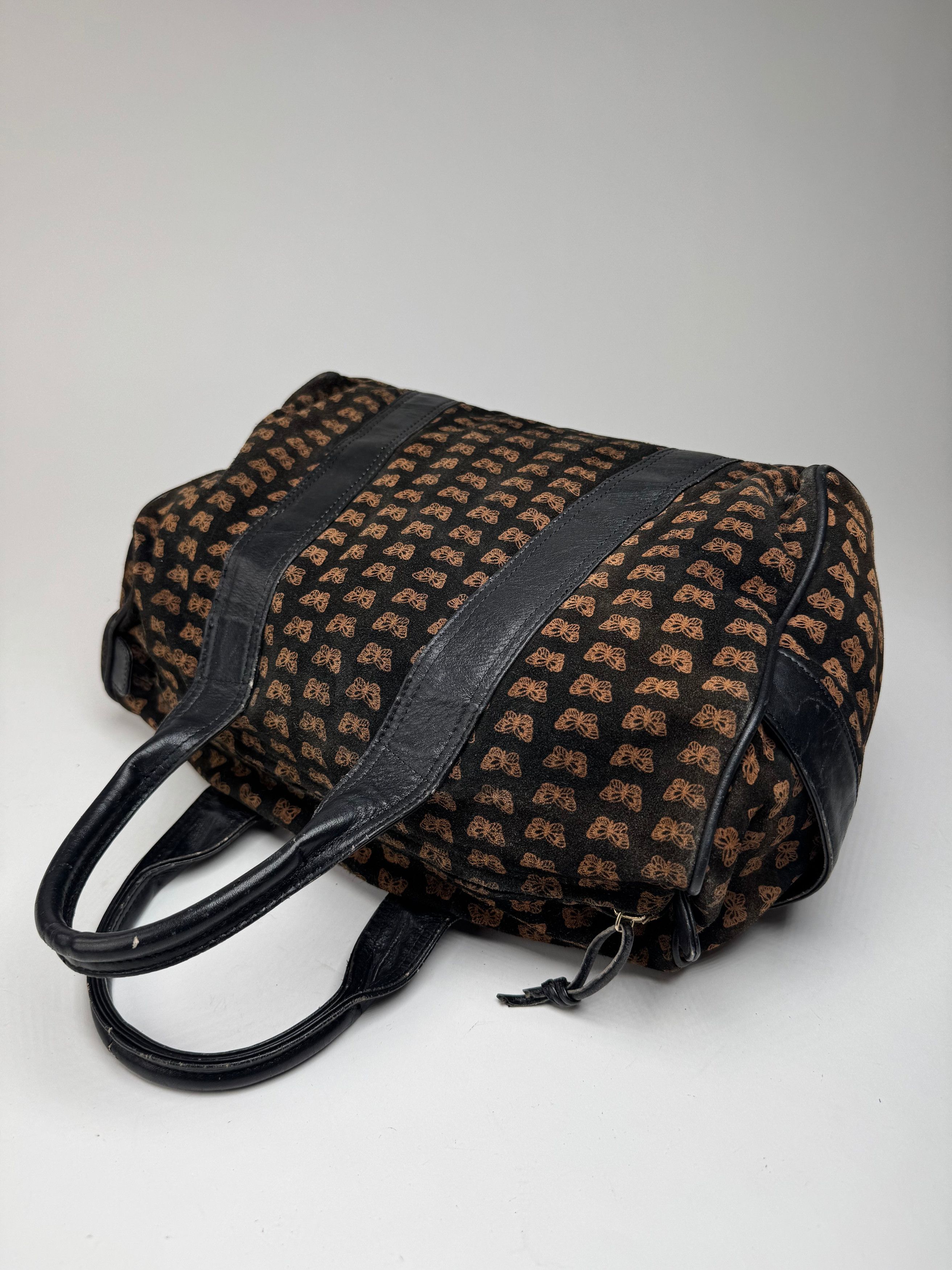 Bottega Veneta Vintage Suede Leather Monogramm Bag black brown Size ONE SIZE - 8 Thumbnail
