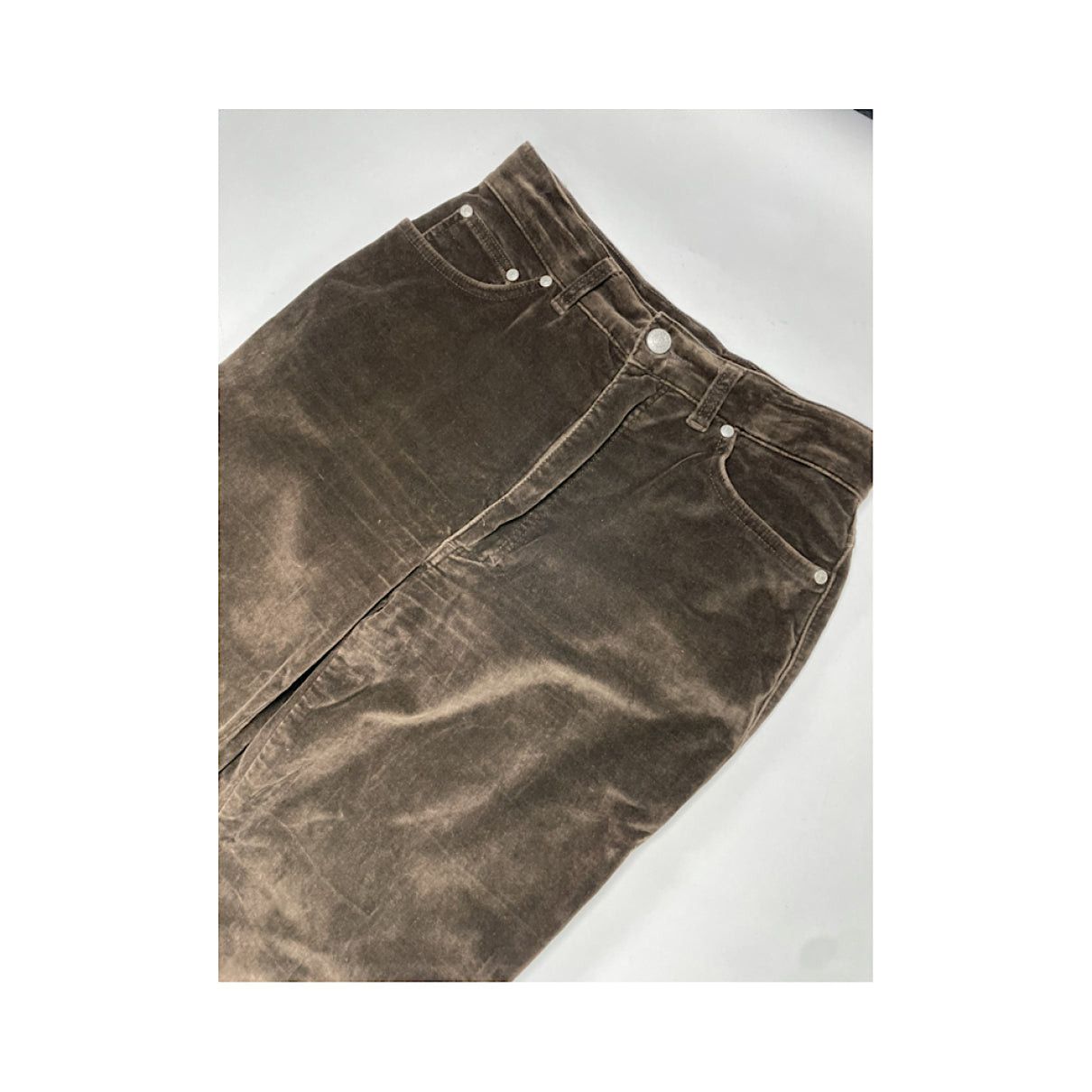 Versace Brown Velvet Trouser Size 27" / US 4 / IT 40 - 4 Thumbnail