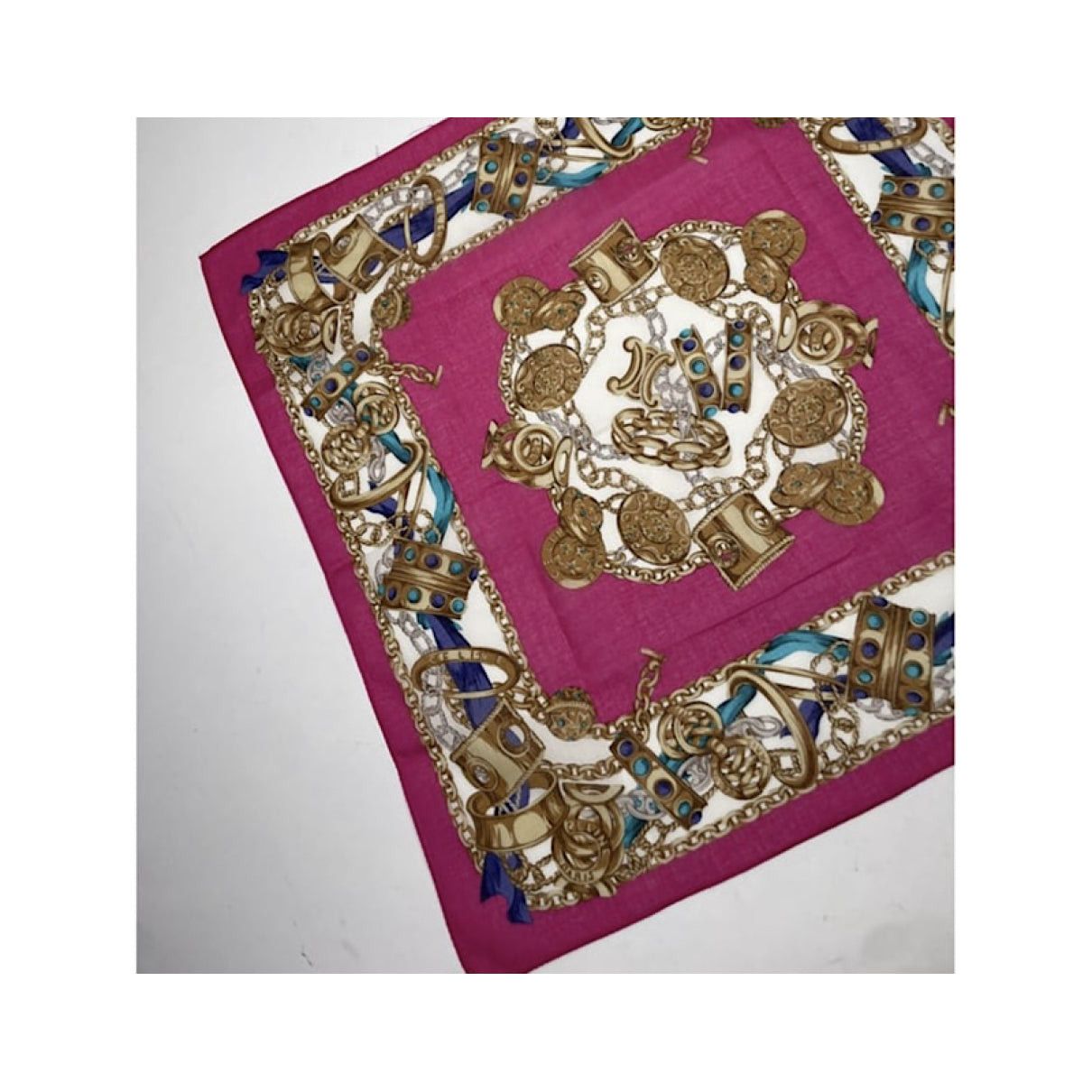Celine Pink Silk Silk Handkerchief Size ONE SIZE - 4 Thumbnail