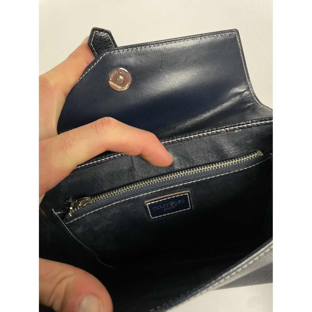 Courreges Courrèges Navy Leather Handbag Size ONE SIZE - 2 Thumbnail