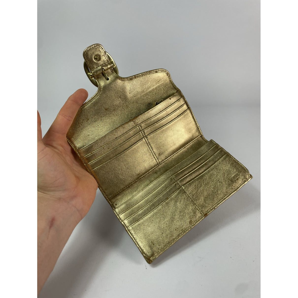 Coach Gold Leather Wallet Size ONE SIZE - 4 Thumbnail
