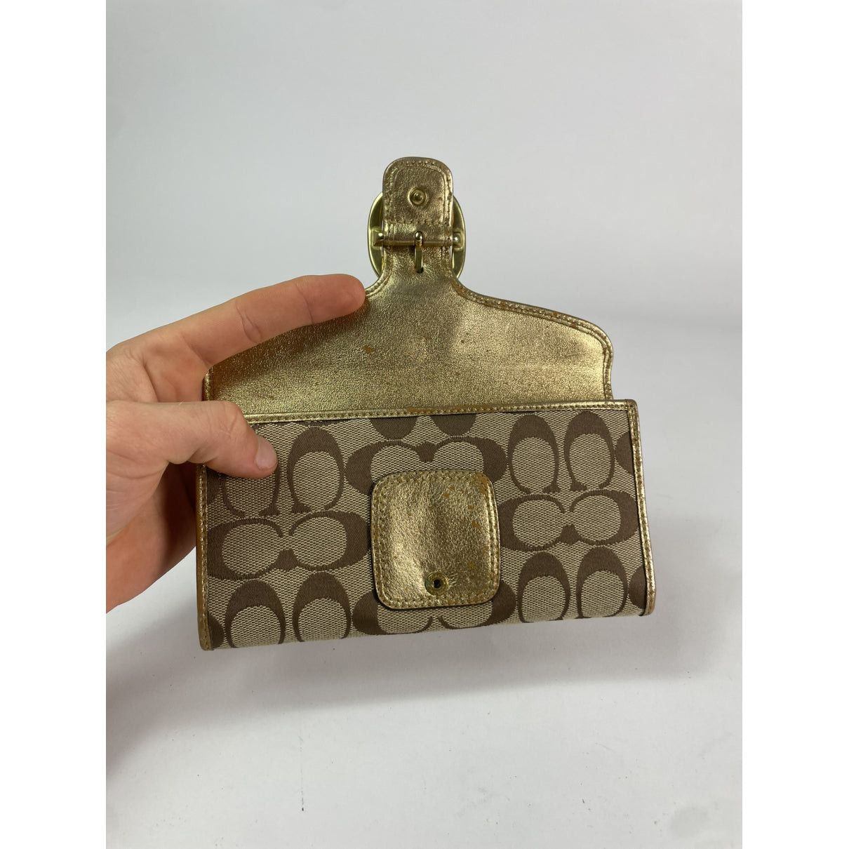 Coach Gold Leather Wallet Size ONE SIZE - 3 Thumbnail