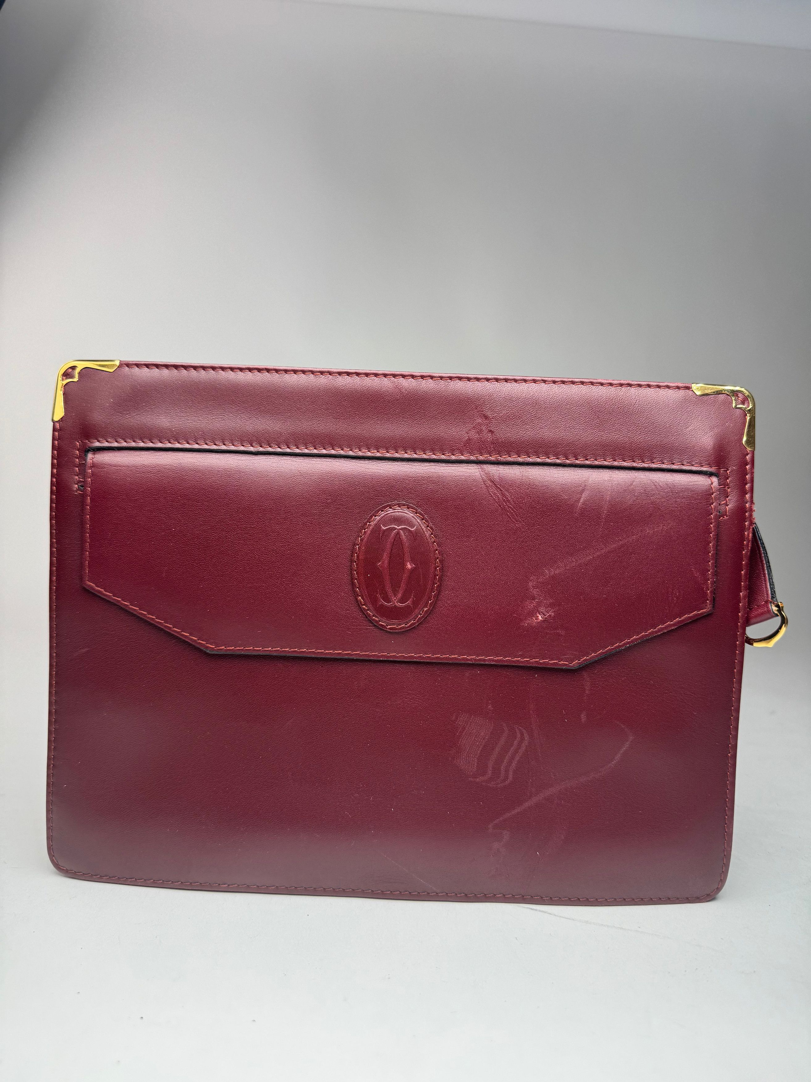 Cartier Vintage leather clutch burgundy Size ONE SIZE - 9 Thumbnail