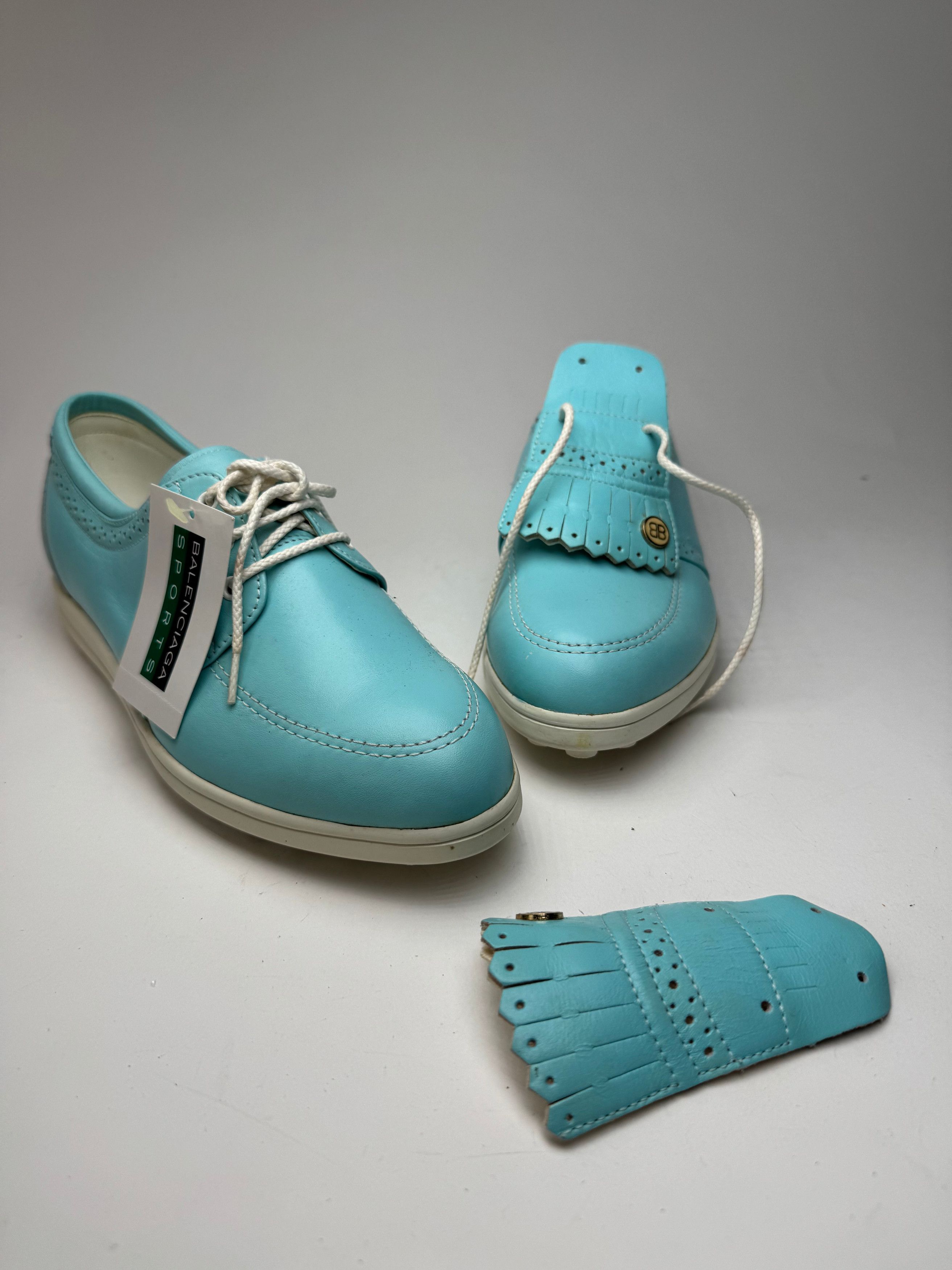 Balenciaga Vintage leather sneaker Turquoise White New EU37 Size US 7 / IT 37 - 11 Thumbnail