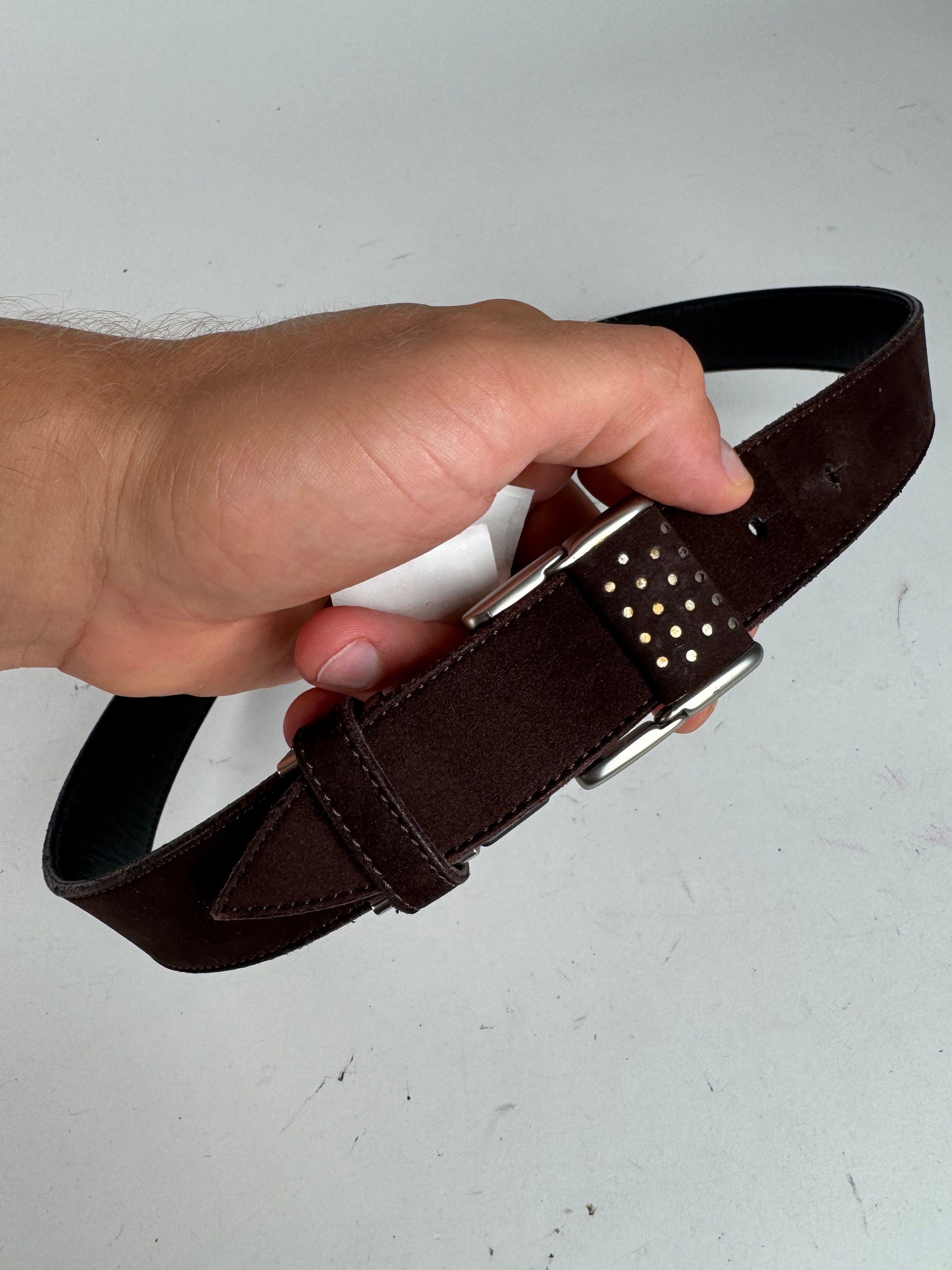 Issey Miyake Vintage Suede Belt Brown Size ONE SIZE - 2 Thumbnail