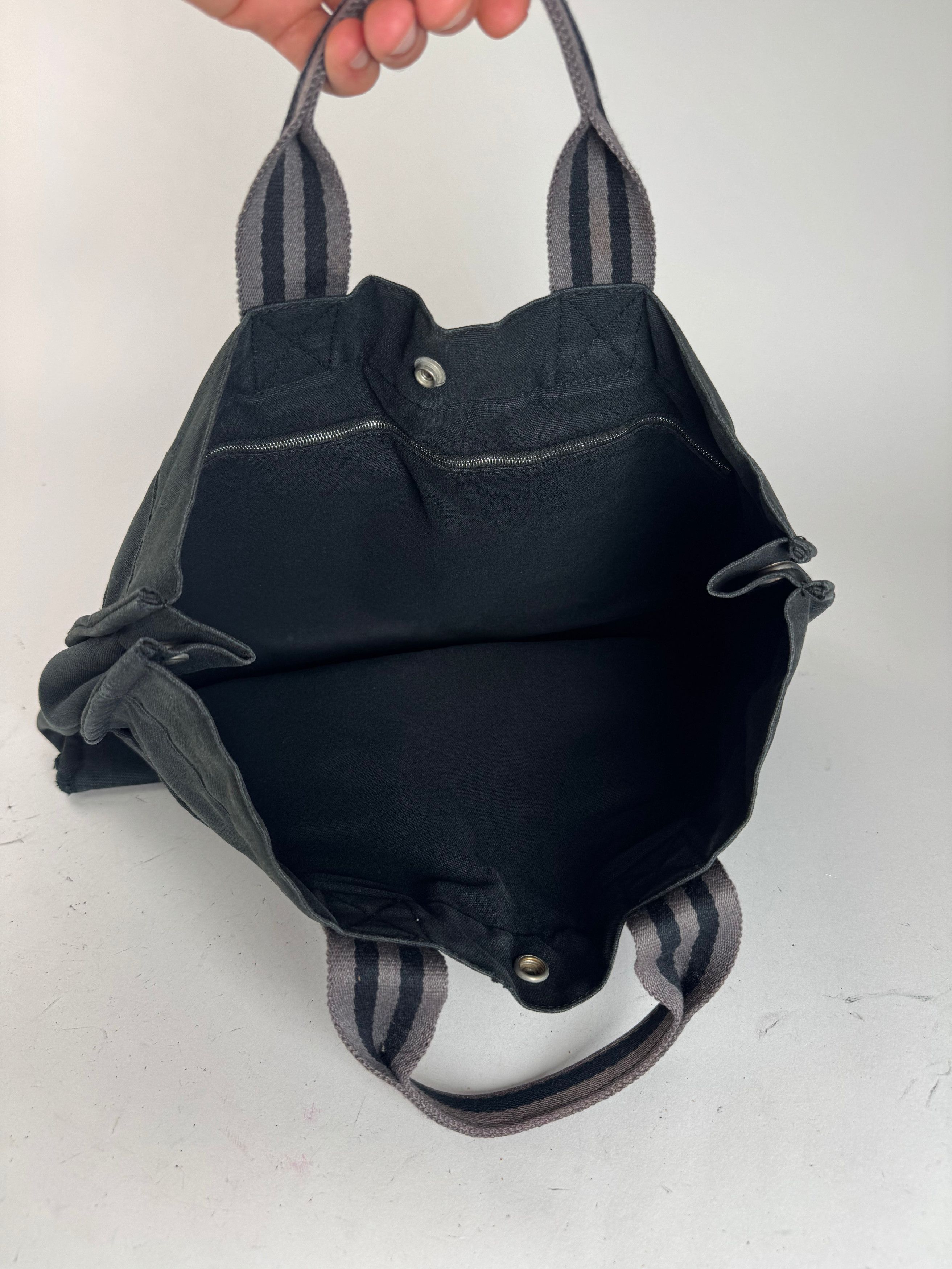 Other Vintage Hermes Canvas Shopper Bag Black Size ONE SIZE - 4 Thumbnail