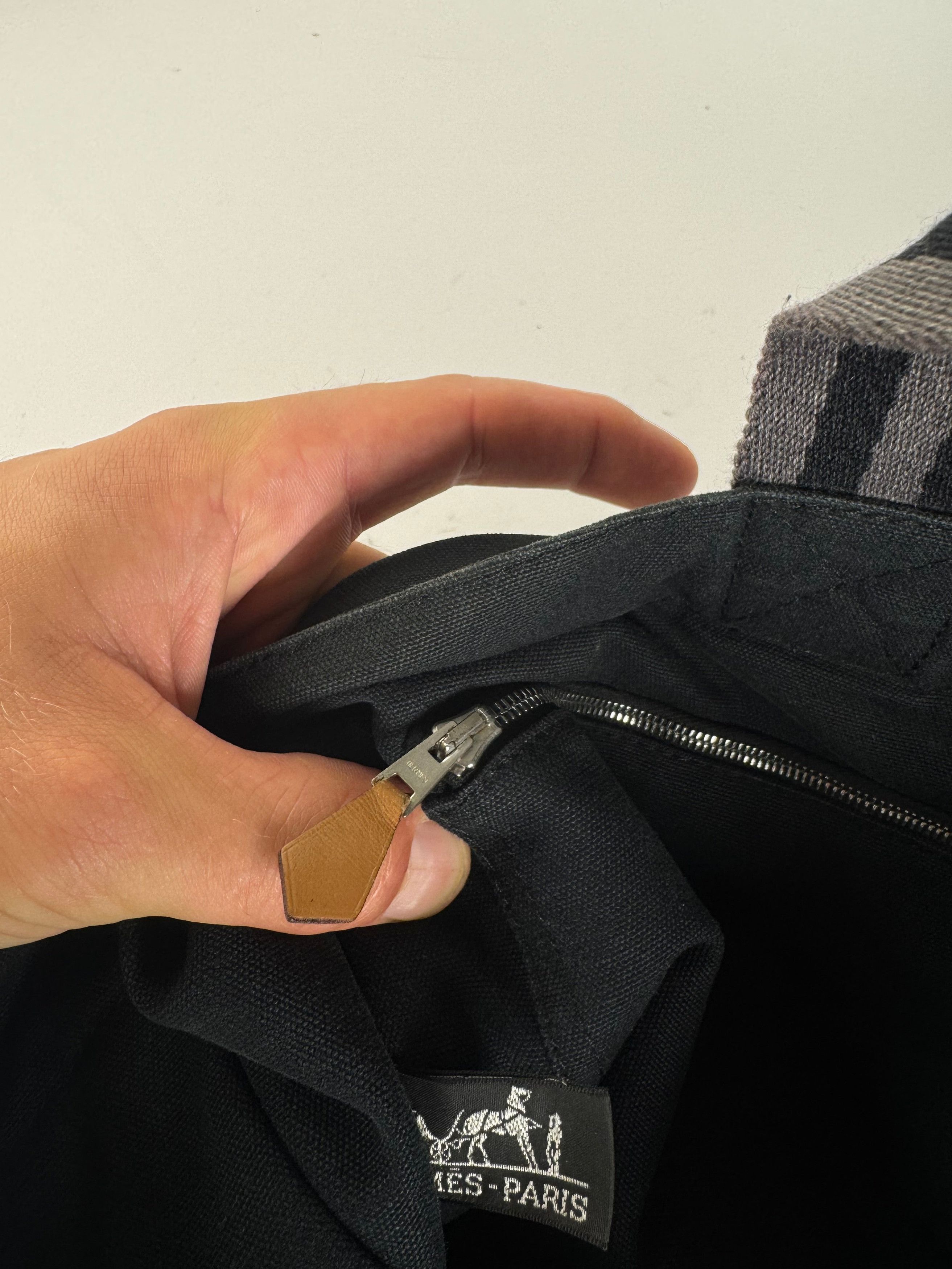 Other Vintage Hermes Canvas Shopper Bag Black Size ONE SIZE - 5 Thumbnail