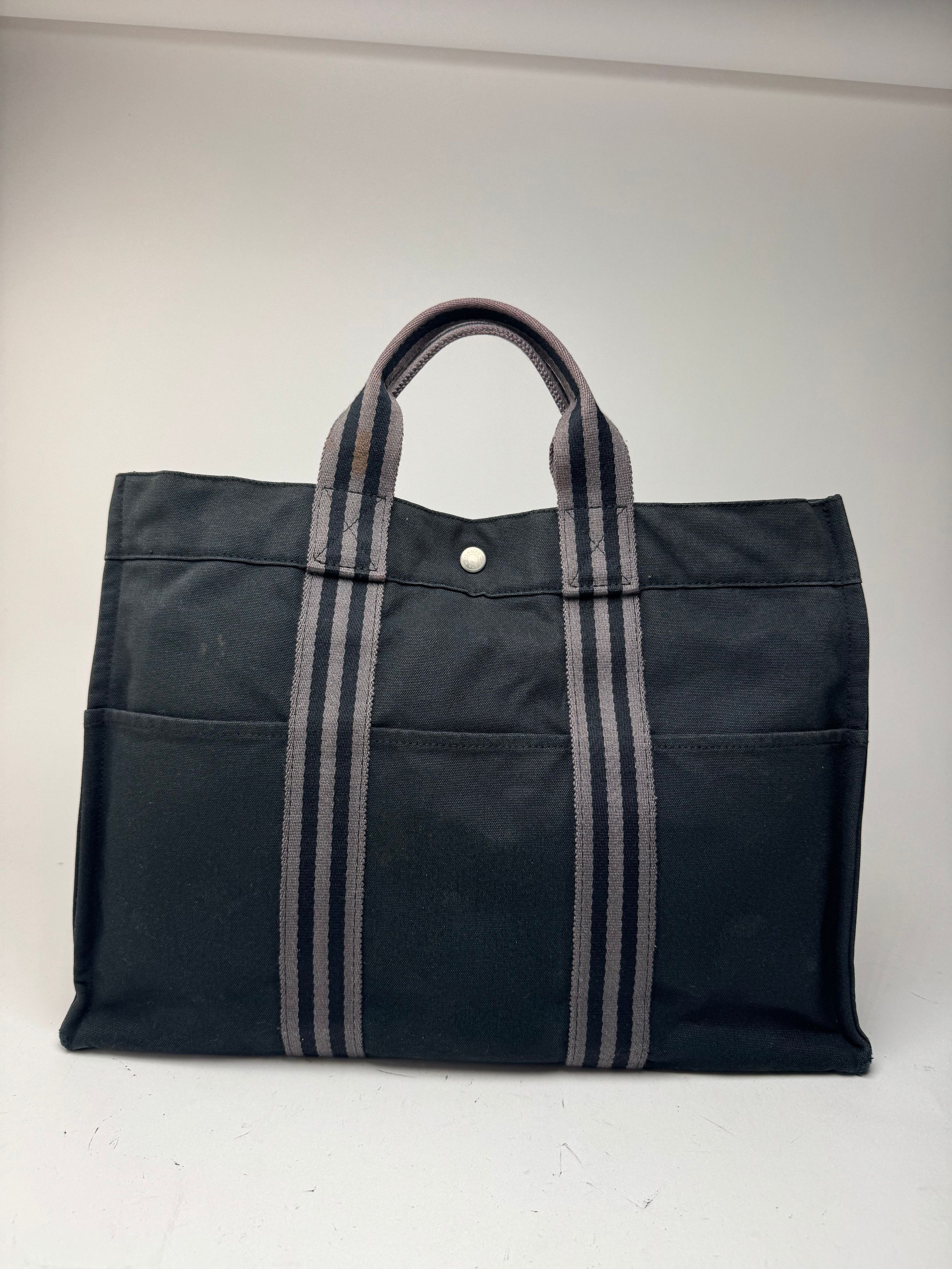 Other Vintage Hermes Canvas Shopper Bag Black Size ONE SIZE - 7 Thumbnail