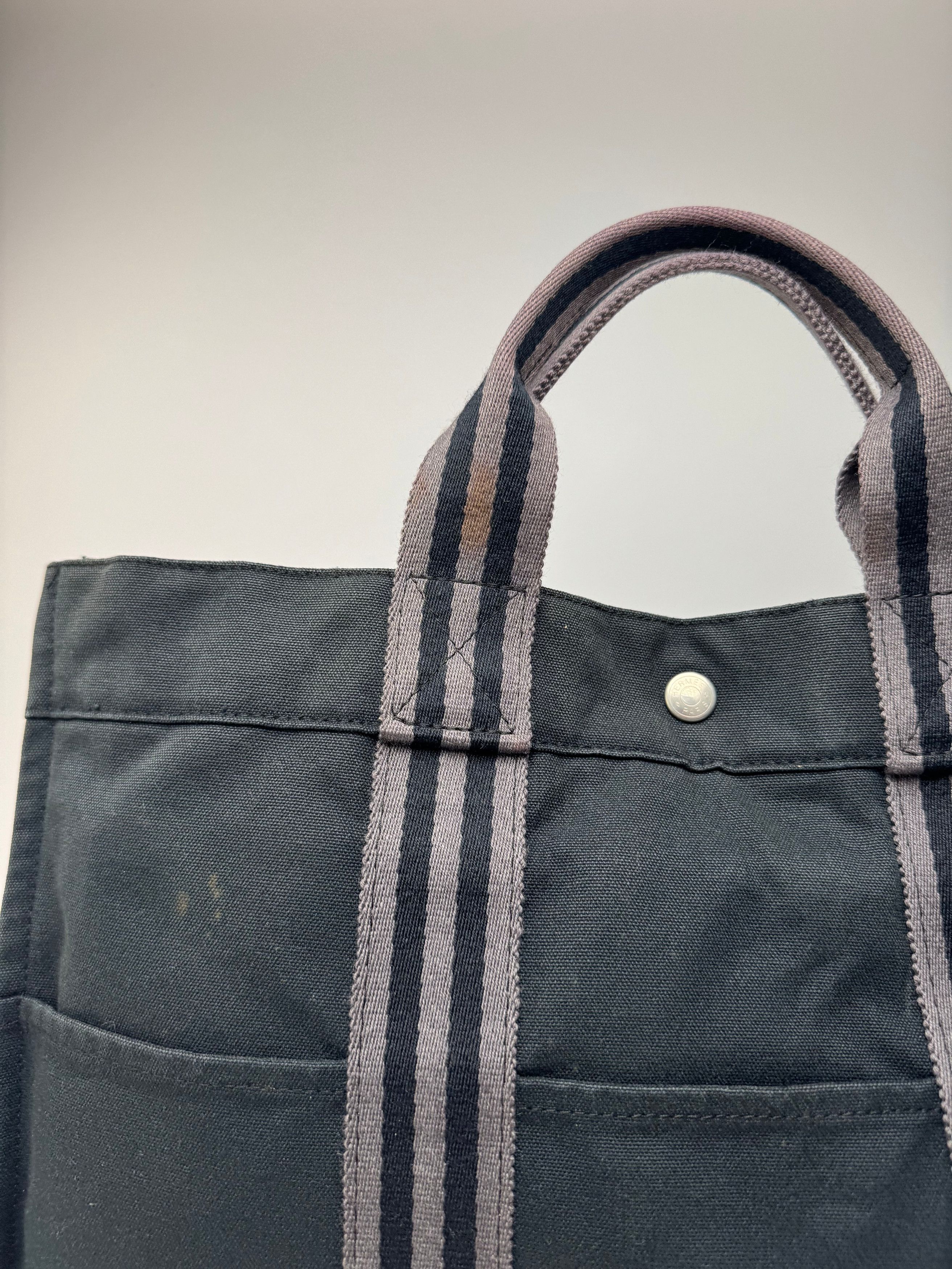 Other Vintage Hermes Canvas Shopper Bag Black Size ONE SIZE - 2 Thumbnail