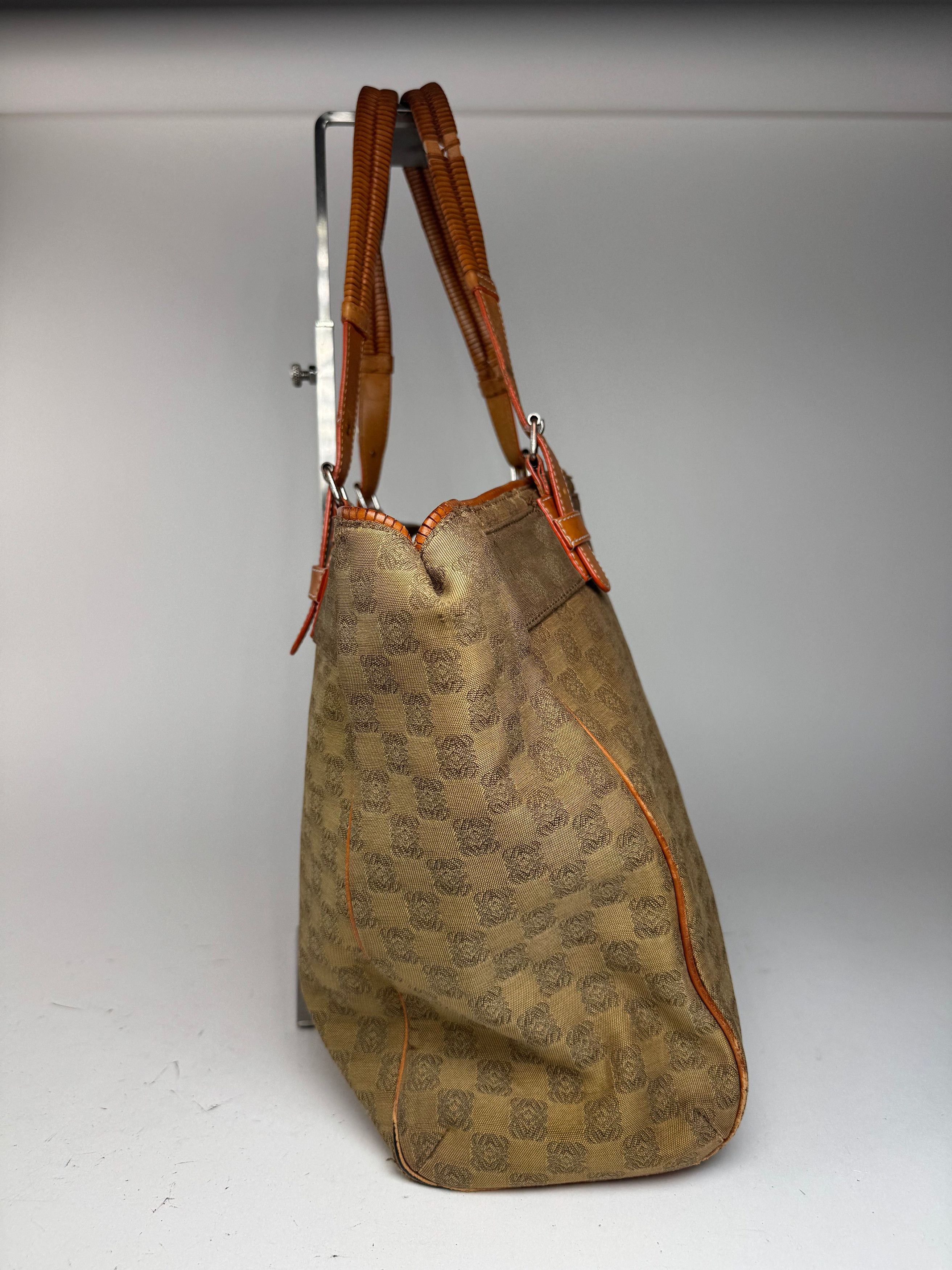 Loewe Vintage Anagram Monogramm Shopper Brown Green Size ONE SIZE - 2 Thumbnail
