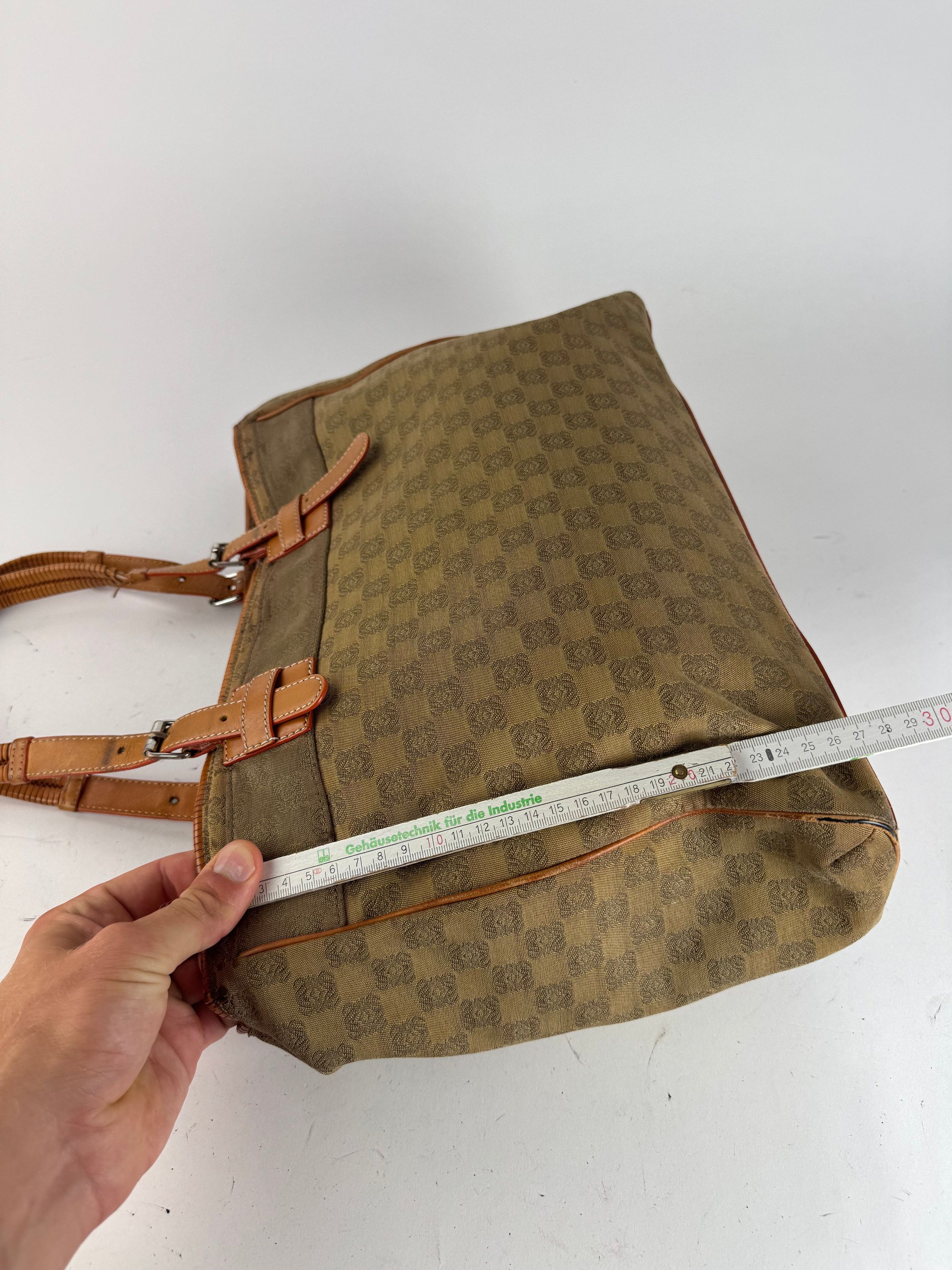 Loewe Vintage Anagram Monogramm Shopper Brown Green Size ONE SIZE - 14 Thumbnail