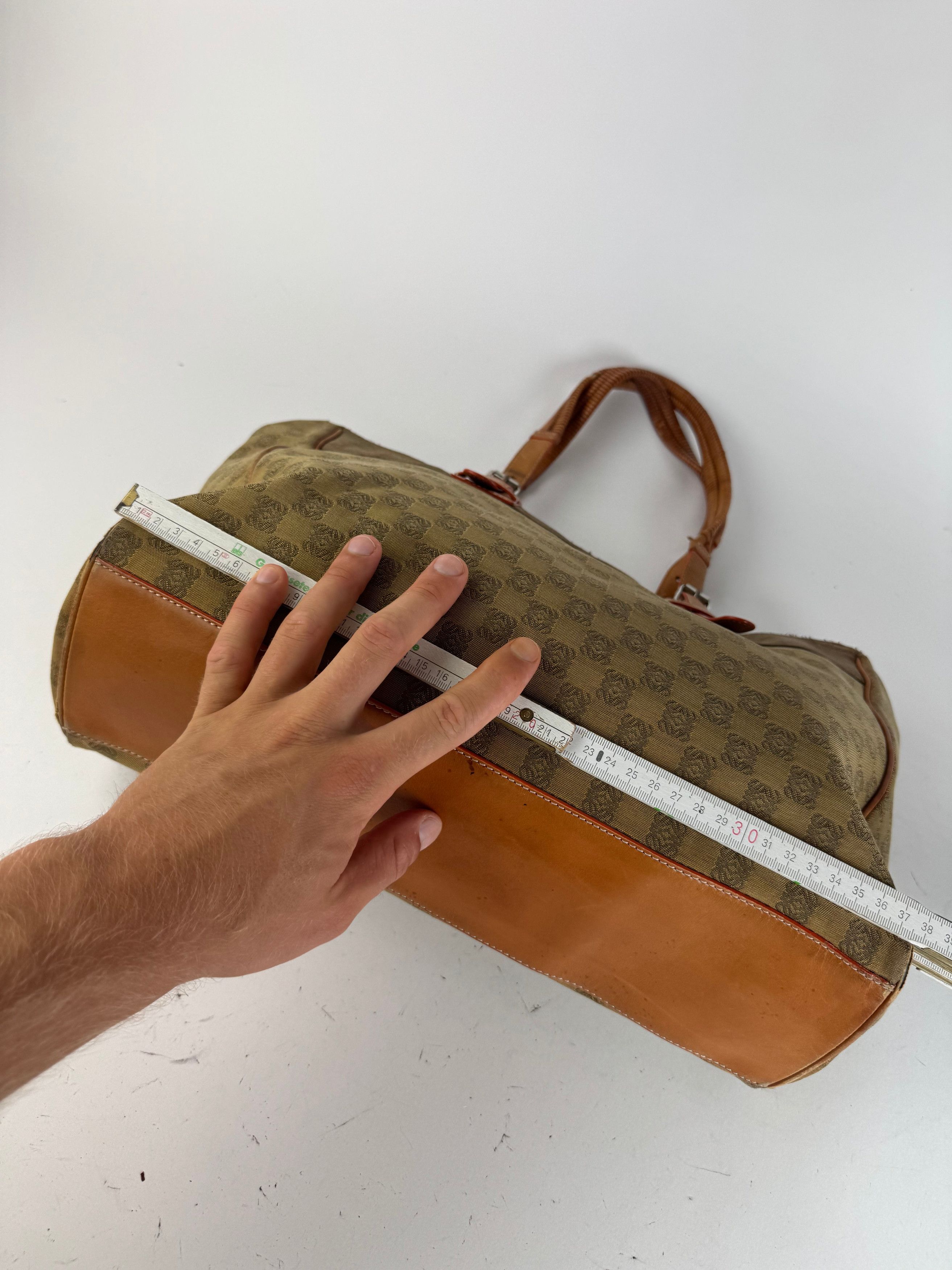 Loewe Vintage Anagram Monogramm Shopper Brown Green Size ONE SIZE - 13 Thumbnail