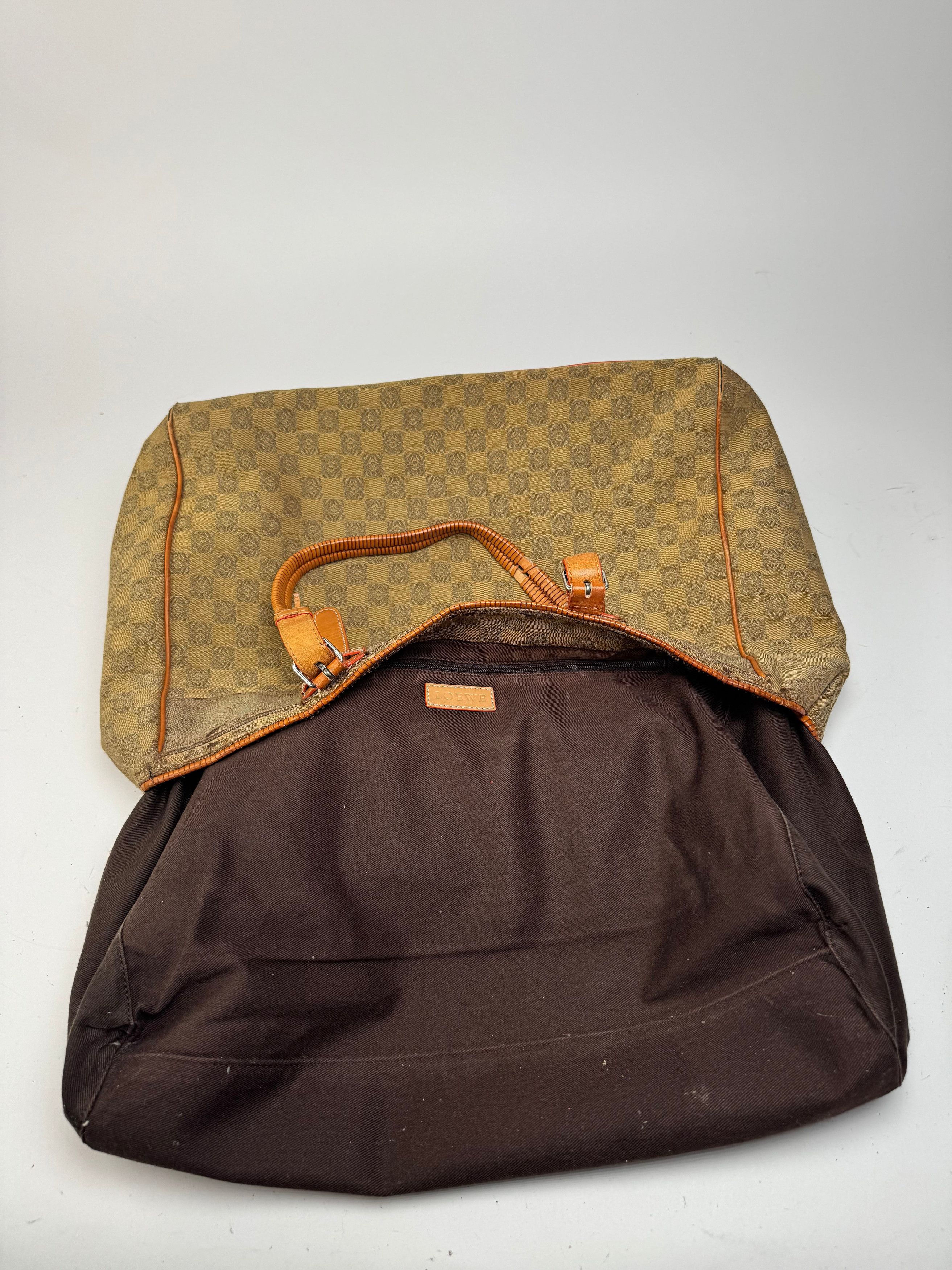 Loewe Vintage Anagram Monogramm Shopper Brown Green Size ONE SIZE - 4 Thumbnail