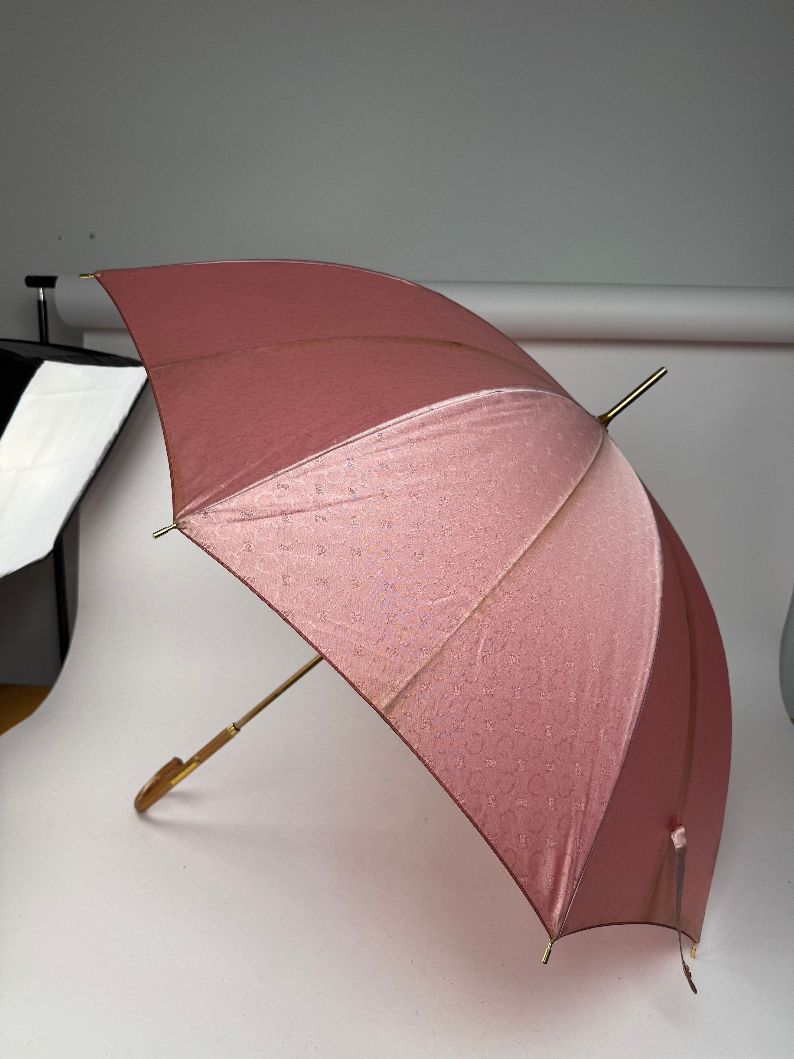 Celine Vintage Paris Monogram Umbrella Pink Size ONE SIZE - 11 Thumbnail