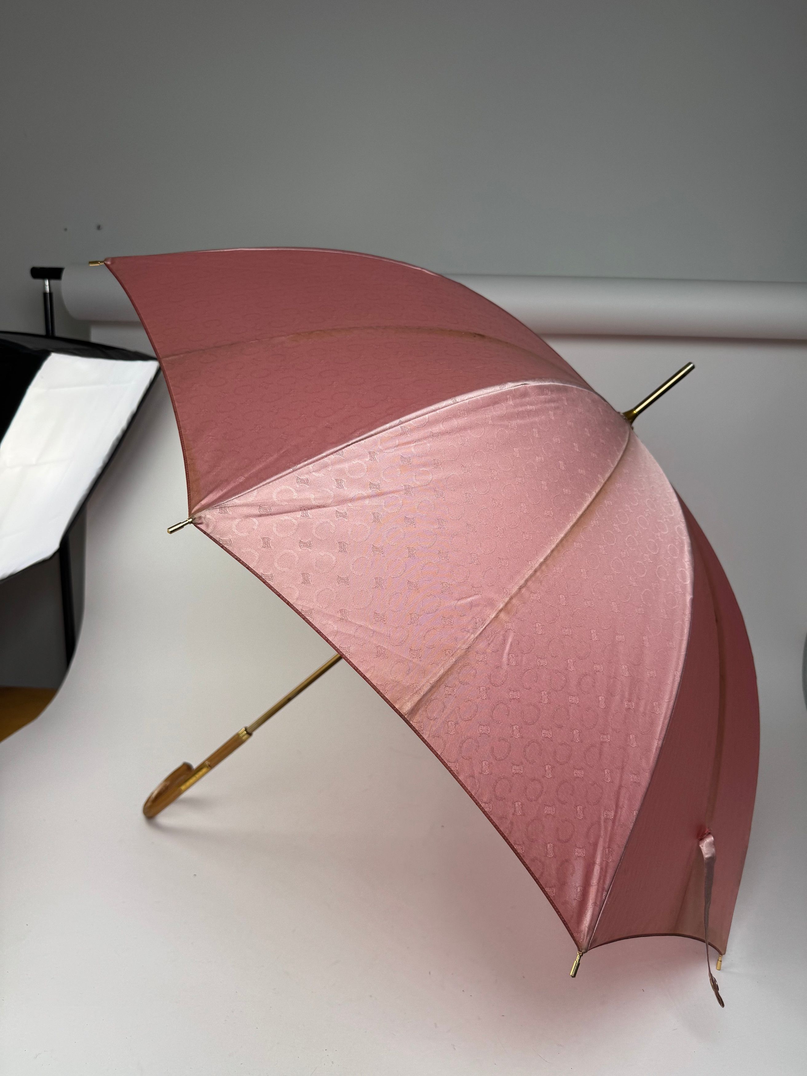 Celine Vintage Paris Monogram Umbrella Pink Size ONE SIZE - 5 Thumbnail