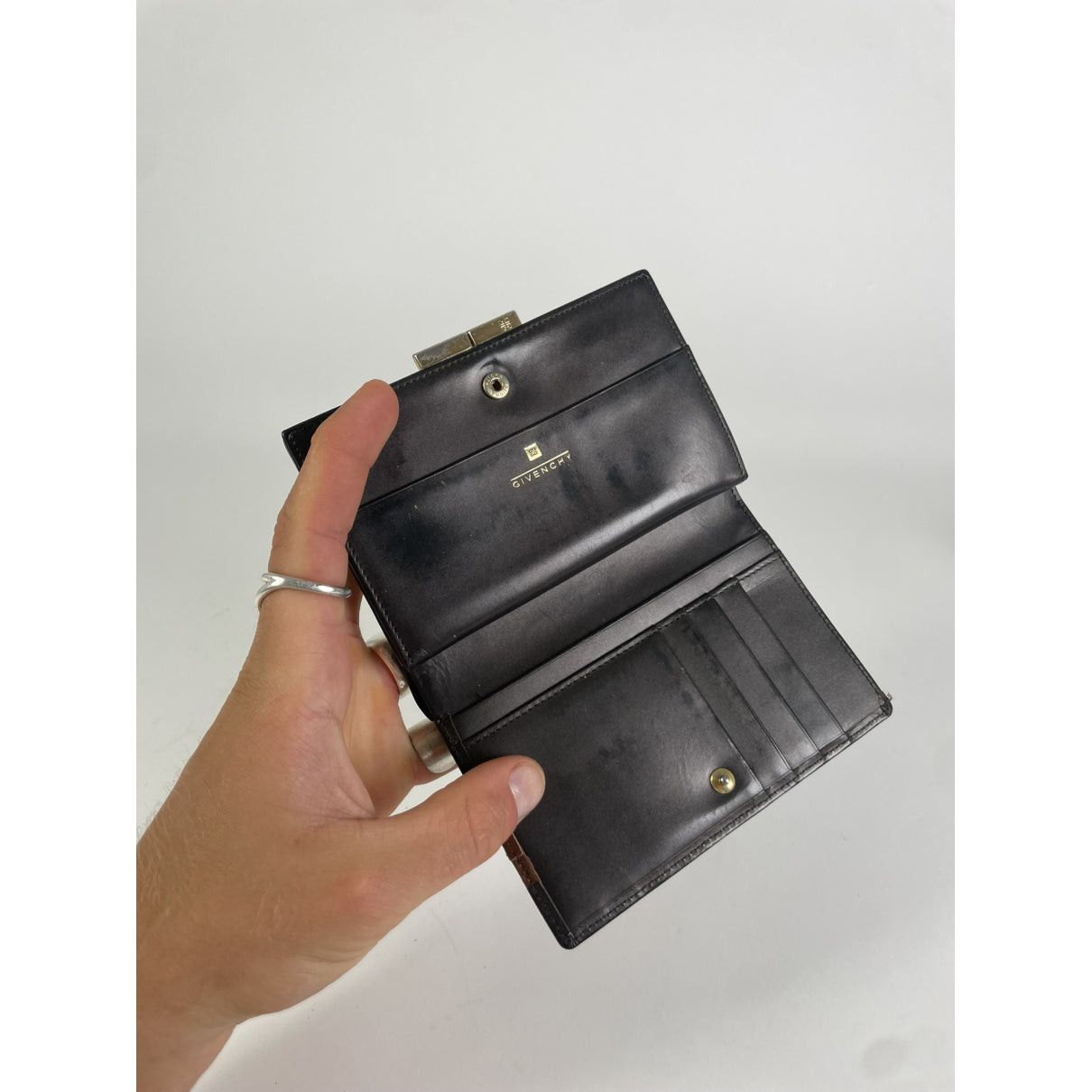 Givenchy GV3 Black Leather Wallet Size ONE SIZE - 3 Thumbnail