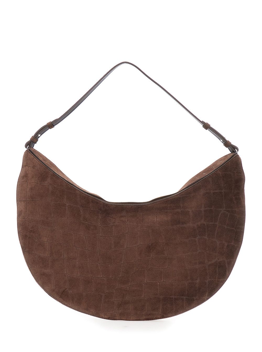 Jacquemus 'Le Calisso Rond Large' Brown Shoulder Bag with Adjustable Strap and Embossed Crodocile Effect in Leather Woman Size ONE SIZE - 4 Thumbnail