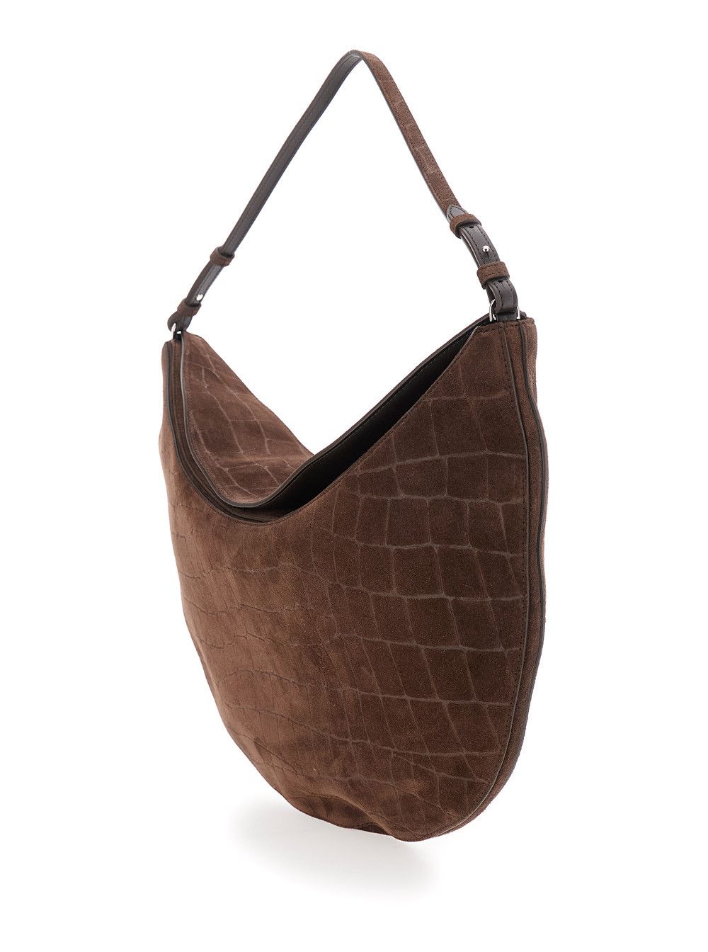 Jacquemus 'Le Calisso Rond Large' Brown Shoulder Bag with Adjustable Strap and Embossed Crodocile Effect in Leather Woman Size ONE SIZE - 2 Thumbnail