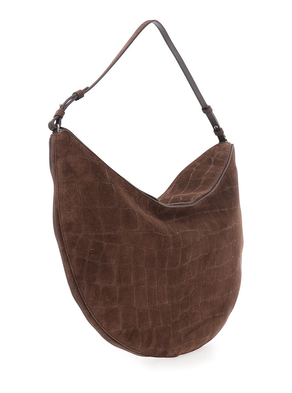 Jacquemus 'Le Calisso Rond Large' Brown Shoulder Bag with Adjustable Strap and Embossed Crodocile Effect in Leather Woman Size ONE SIZE - 3 Thumbnail