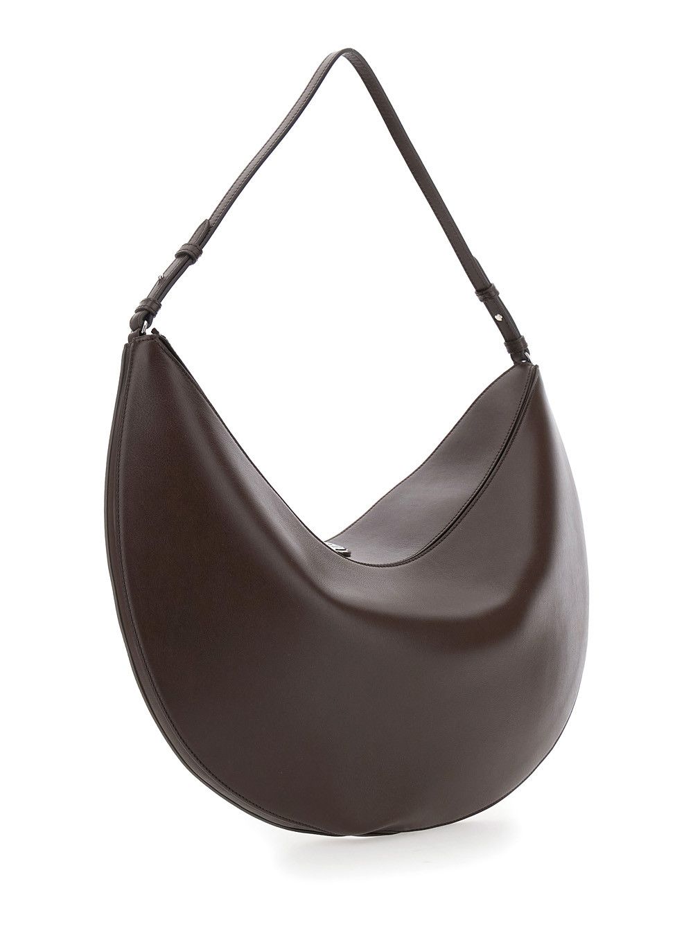 Jacquemus Brown Shoulder Bag 'Le Calisso Rond Large' with Adjustable Strap and Embossed Logo in Leather for Women Size ONE SIZE - 3 Thumbnail